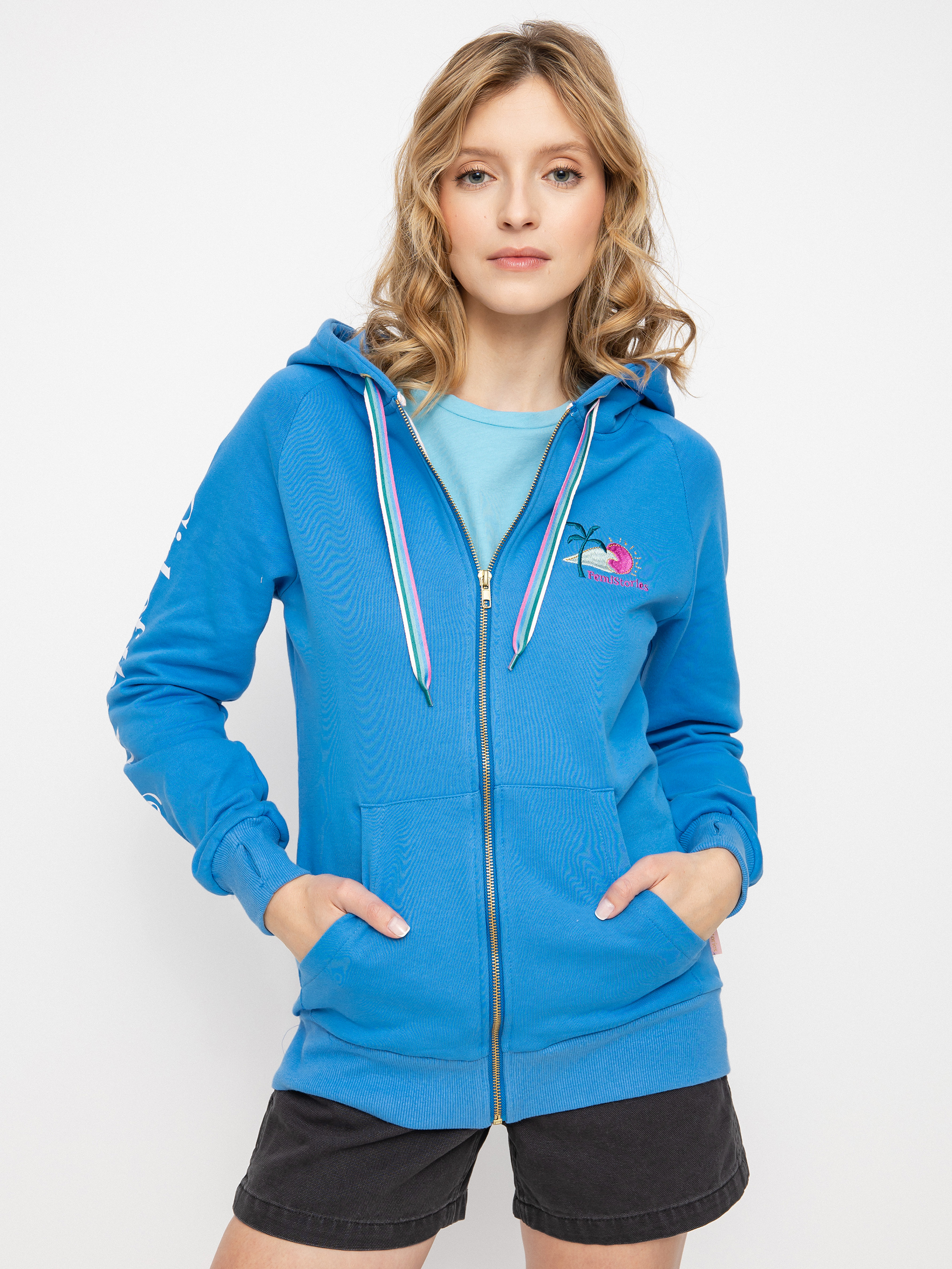 Bluza z kapturem Femi Stories Bloom ZHD Wmn (blu)