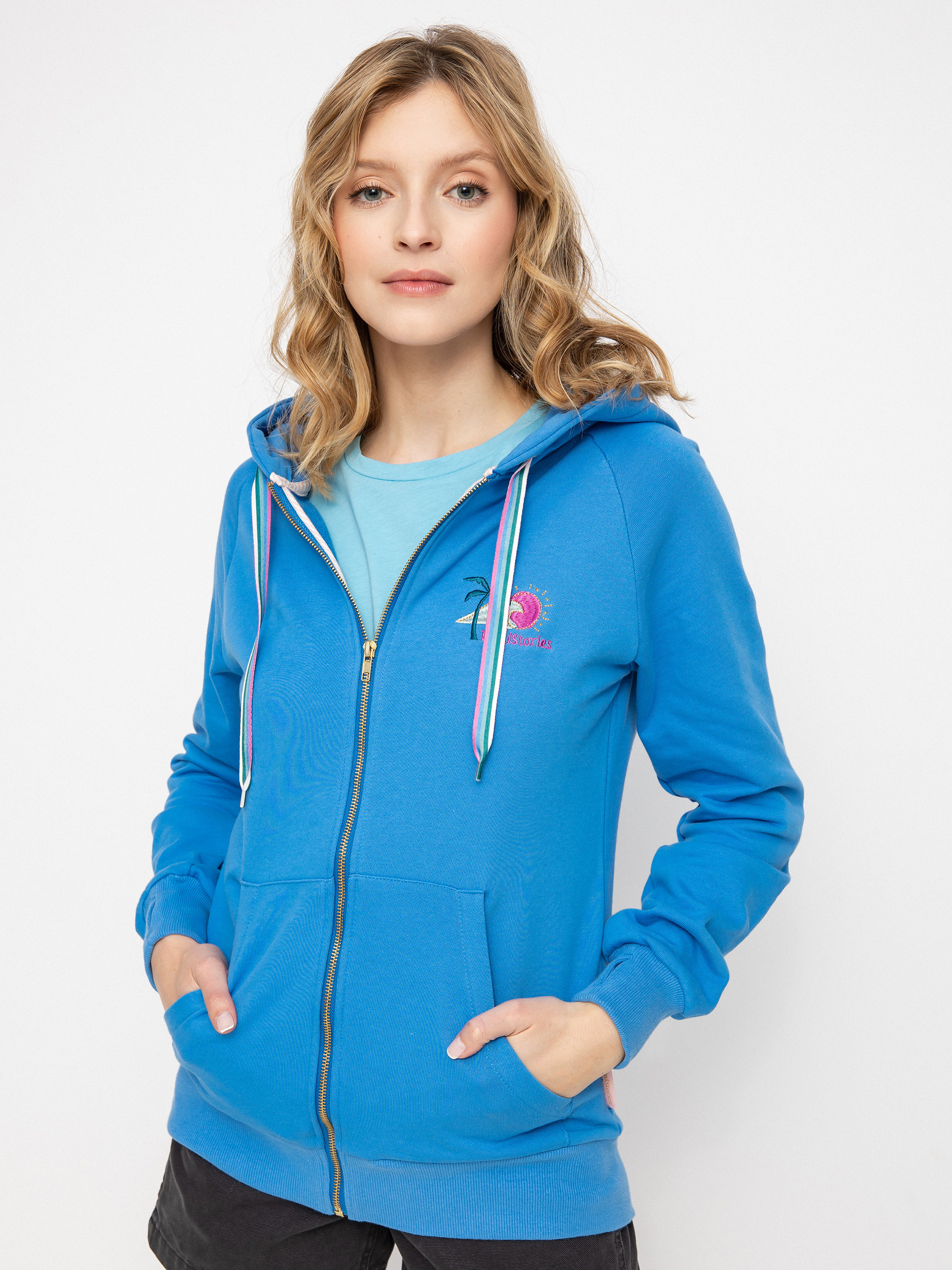 Bluza z kapturem Femi Stories Bloom ZHD Wmn (blu)