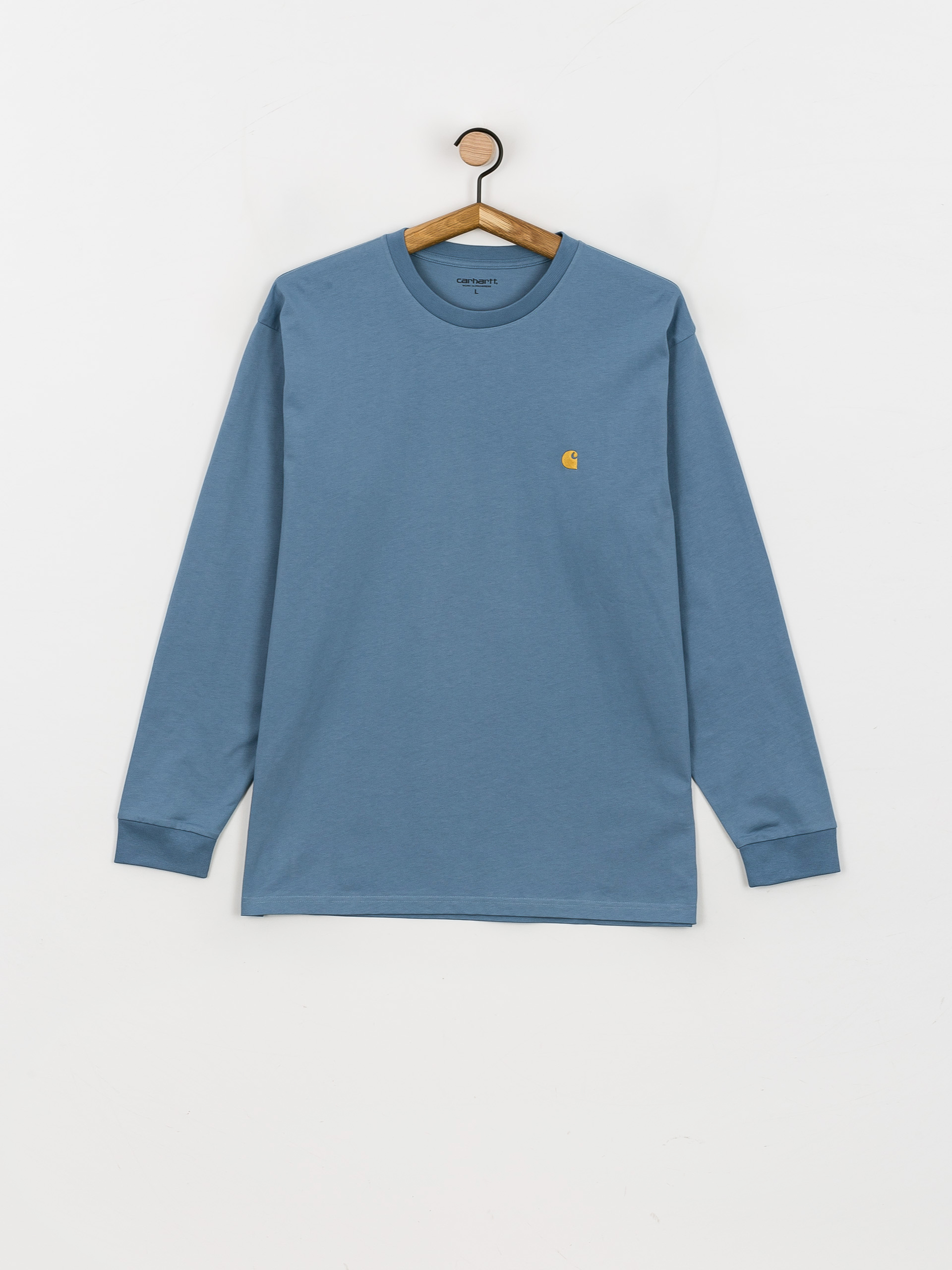 Longsleeve Carhartt WIP Chase (icy water/gold)