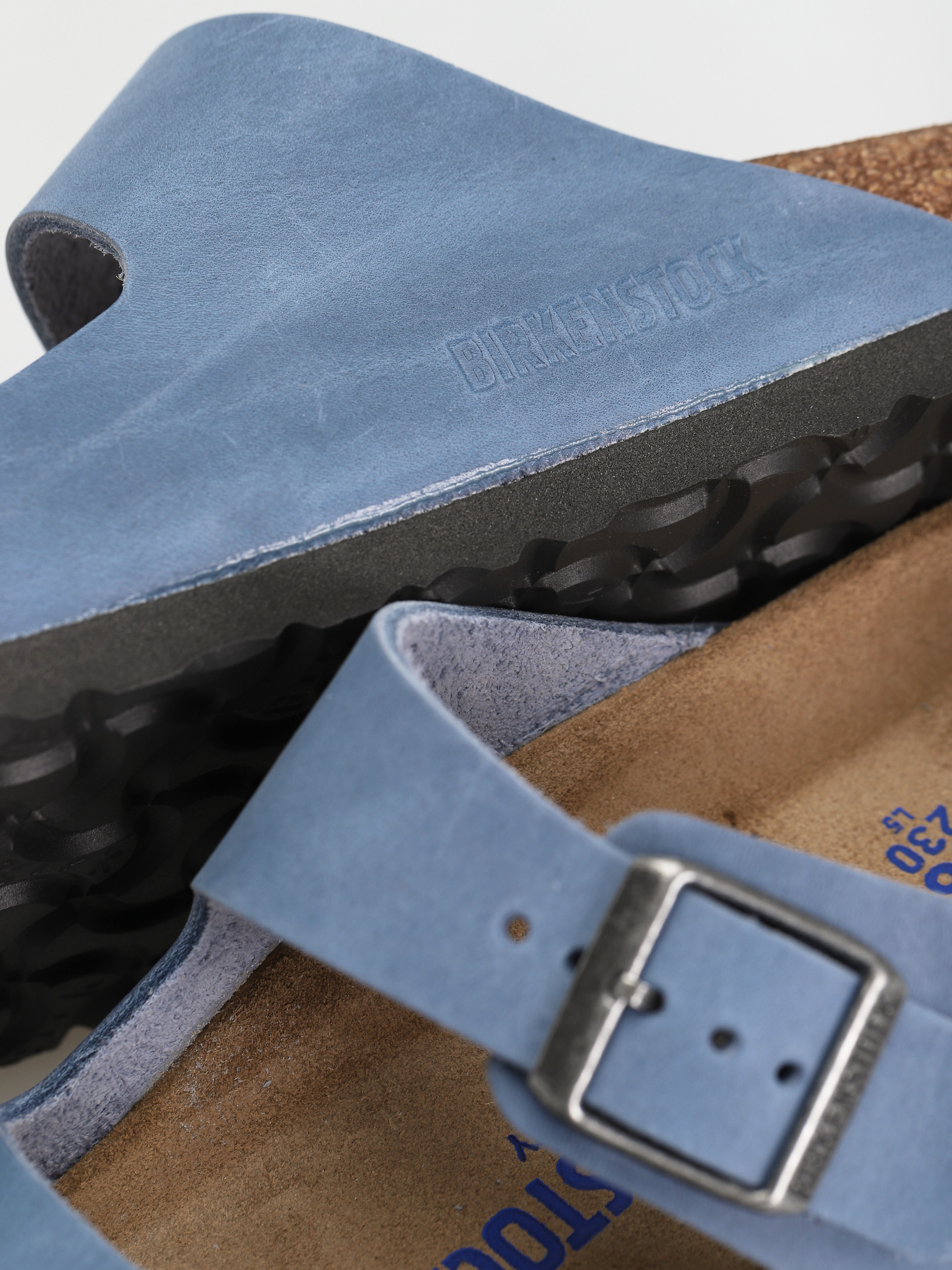 Klapki Birkenstock Arizona Sfb Narrow Wmn (dusty blue waxy leather)