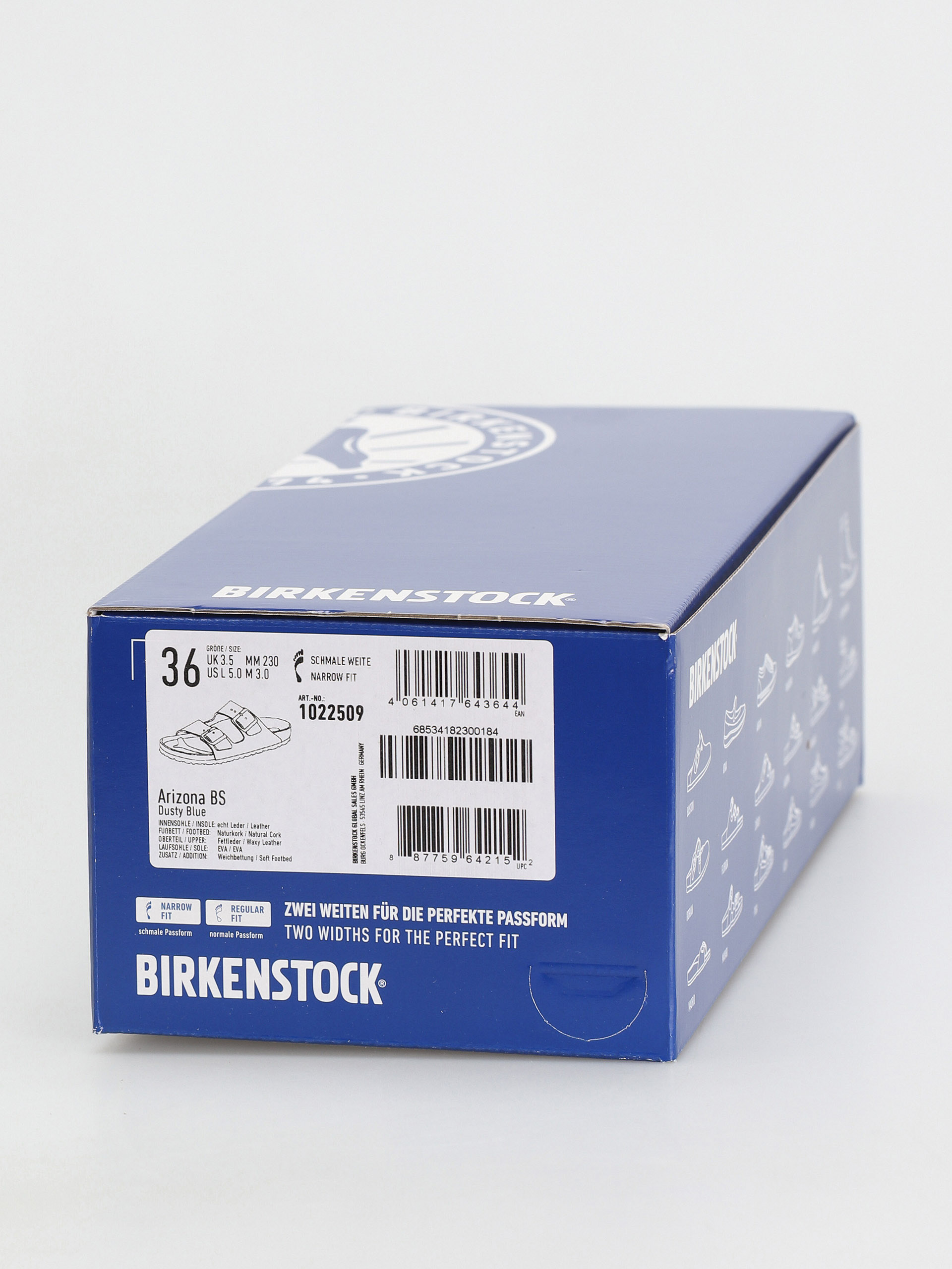 Klapki Birkenstock Arizona Sfb Narrow Wmn (dusty blue waxy leather)