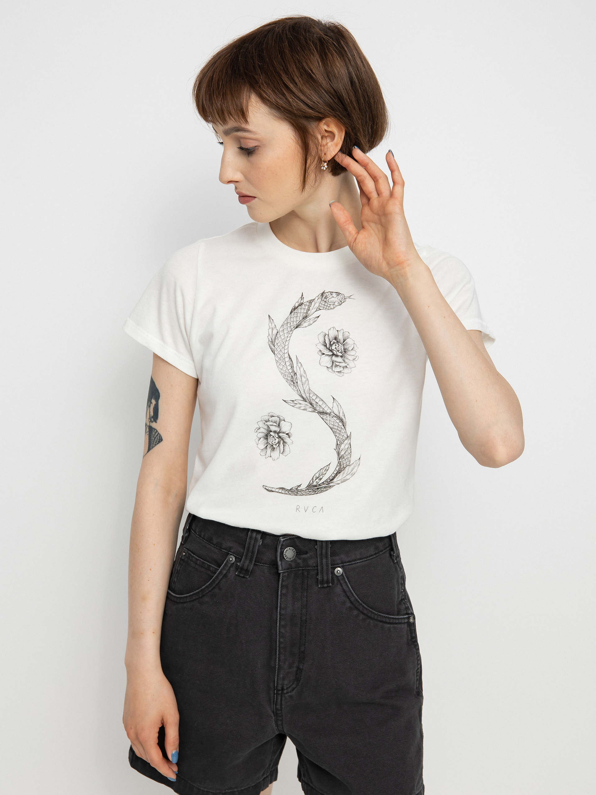 T-shirt RVCA Jjj Snake Wmn (vintage white)