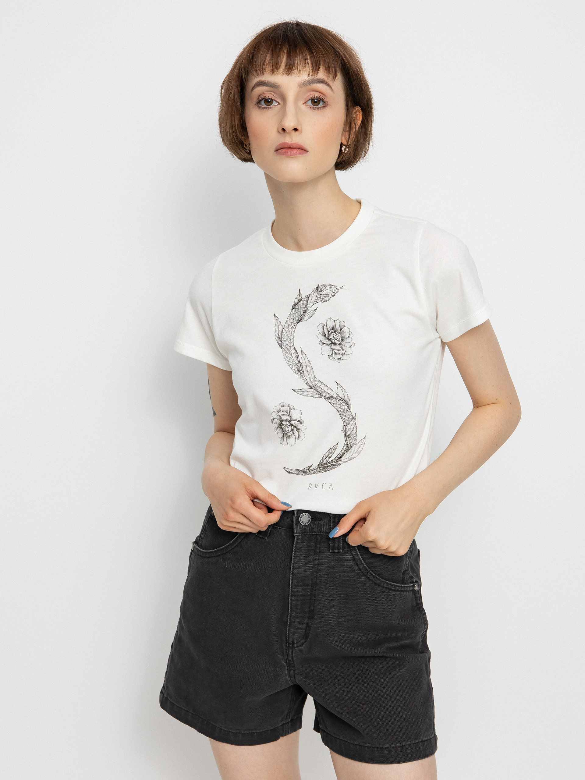 T-shirt RVCA Jjj Snake Wmn (vintage white)