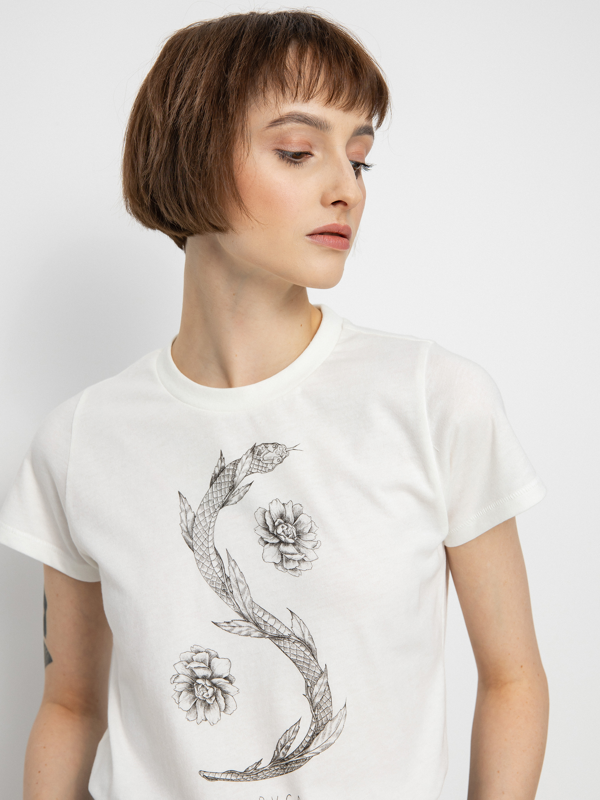 T-shirt RVCA Jjj Snake Wmn (vintage white)