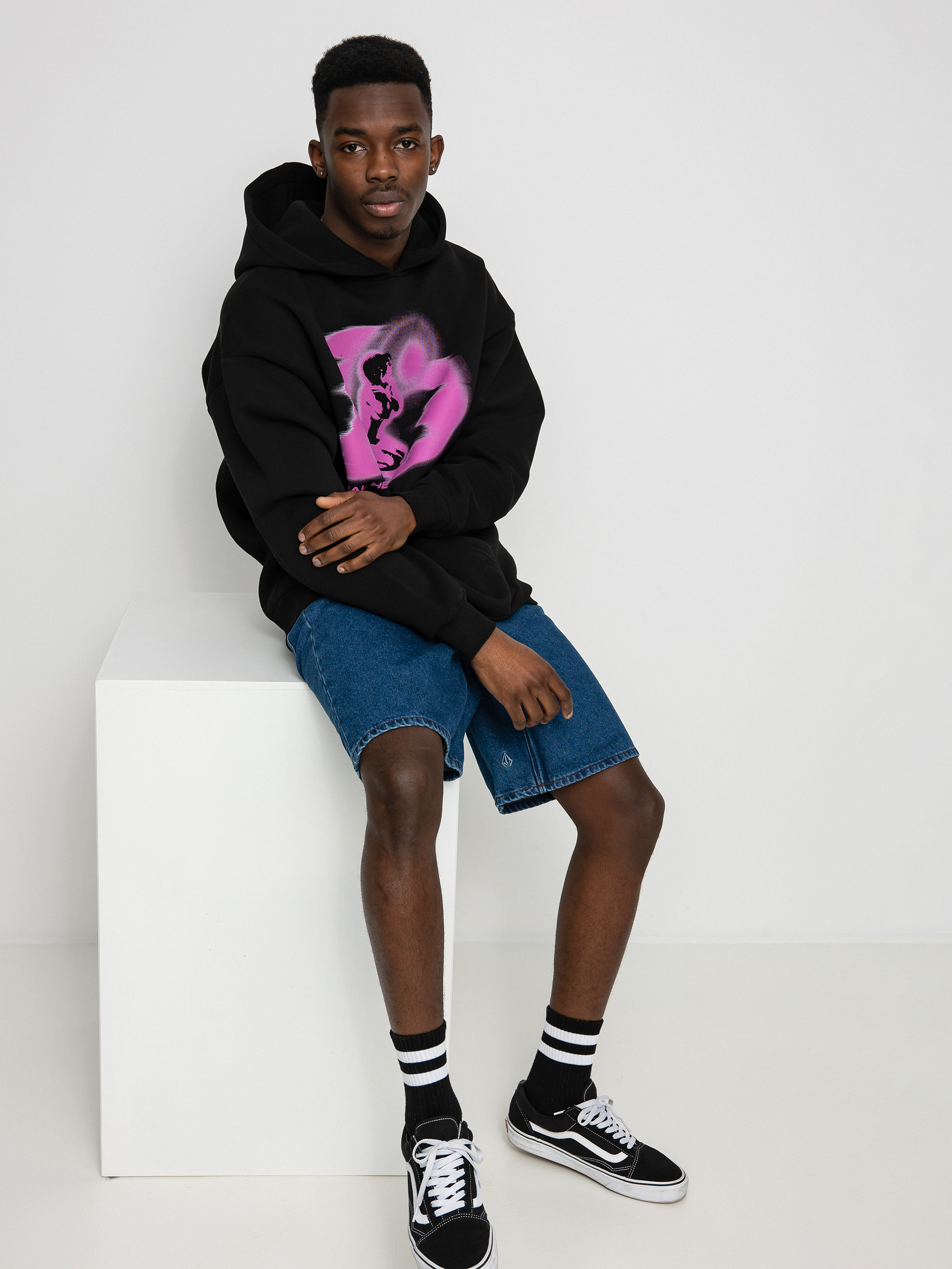 Bluza z kapturem Local Heroes Pink Cyber Girl HD (off black)