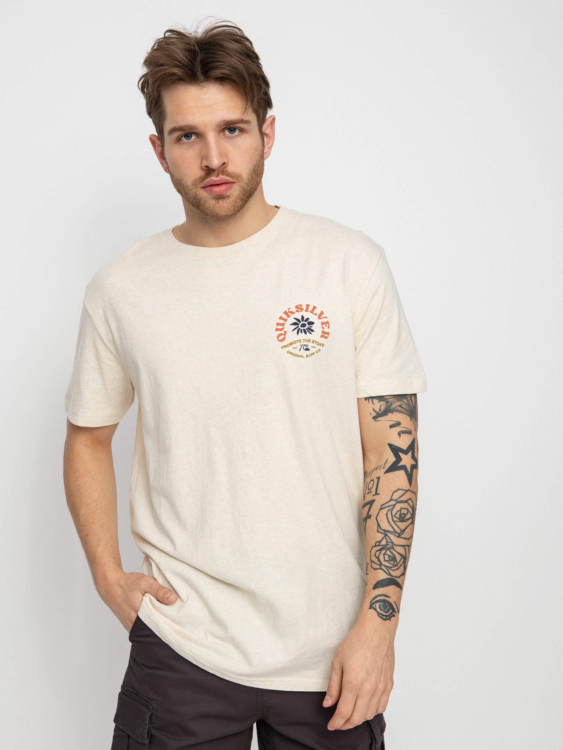 T-shirt Quiksilver Simple Script (antique white heather)