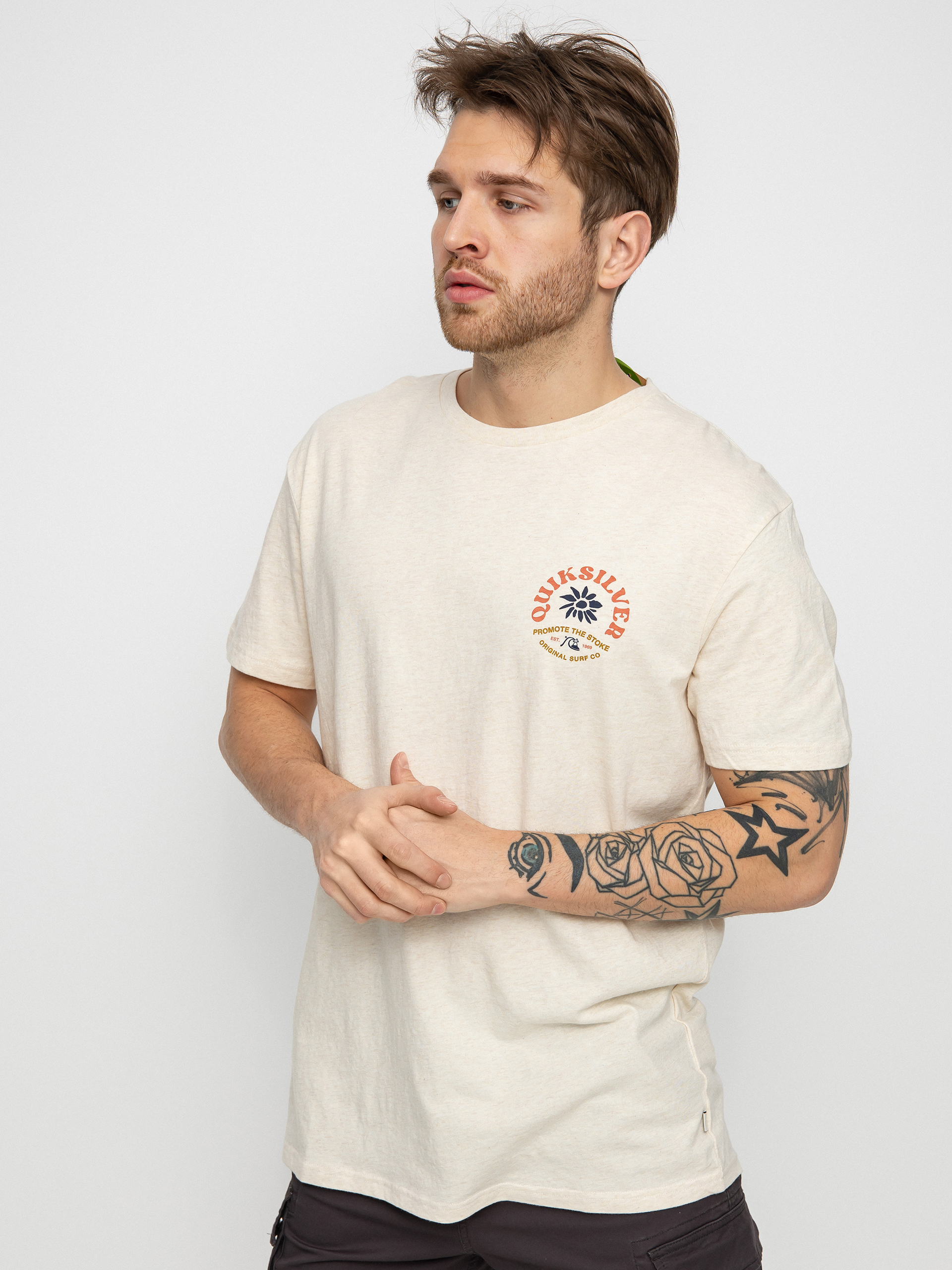 T-shirt Quiksilver Simple Script (antique white heather)
