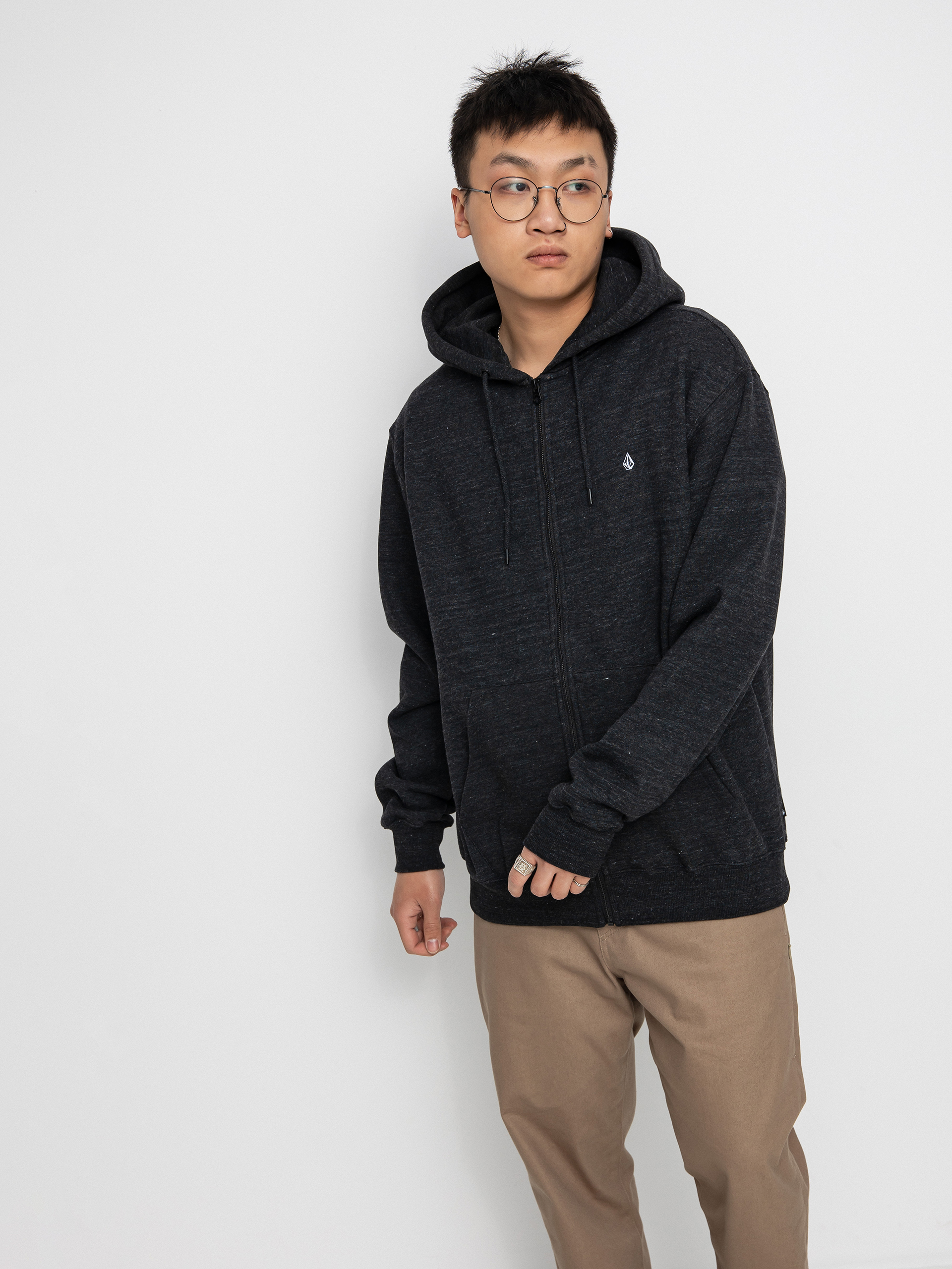 Bluza z kapturem Volcom Sngl Stn ZHD (heather black)