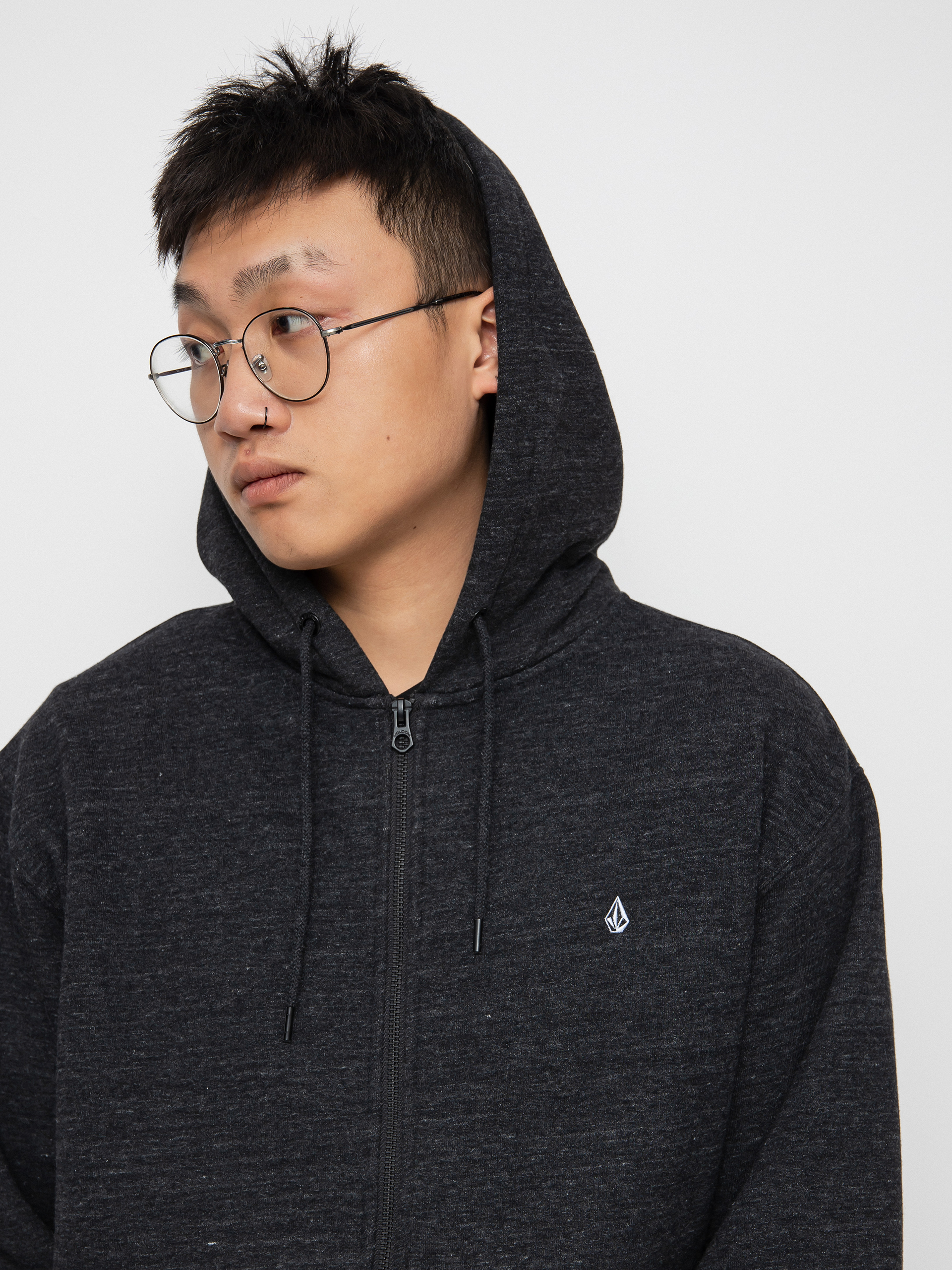 Bluza z kapturem Volcom Sngl Stn ZHD (heather black)