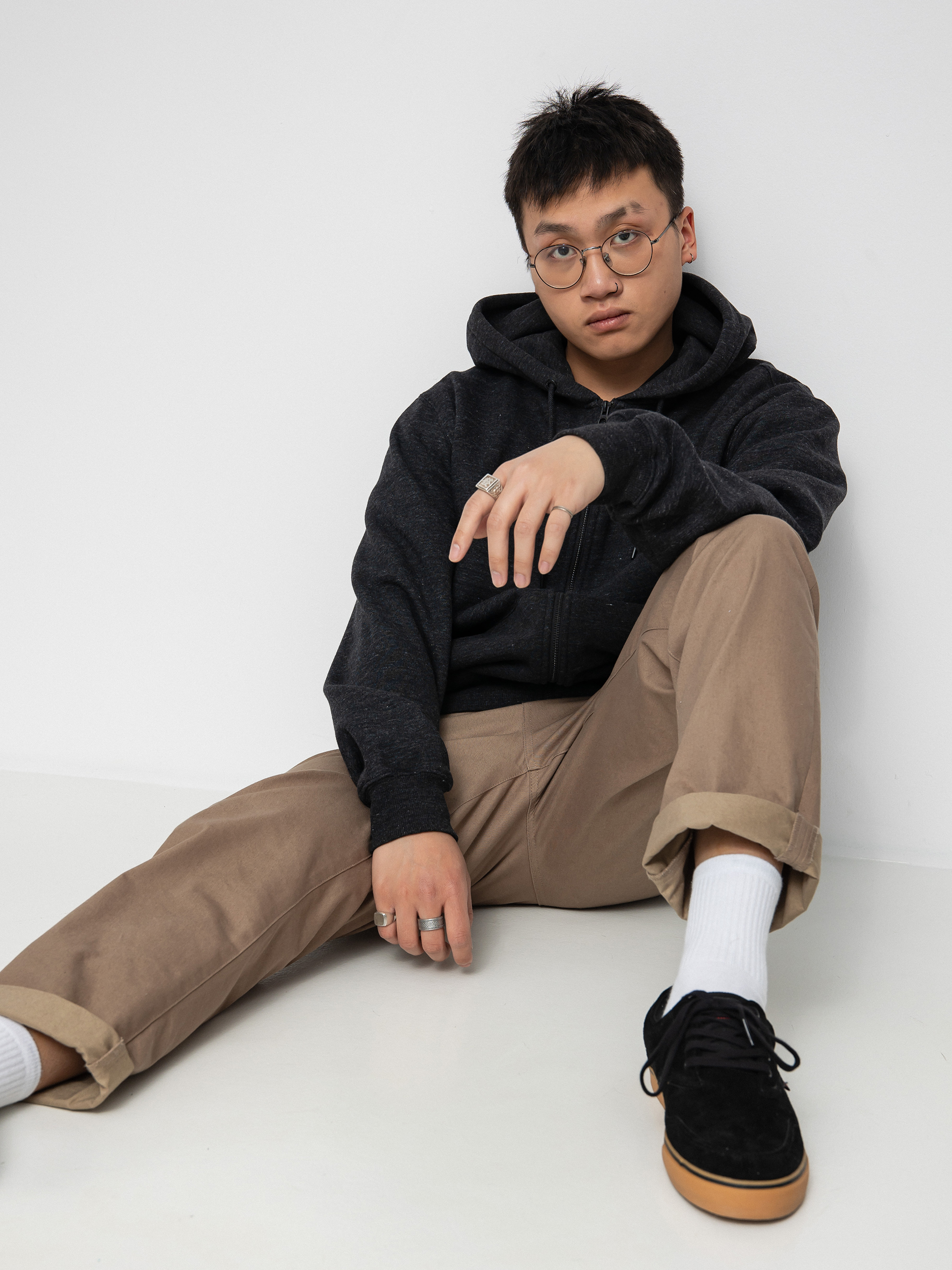 Bluza z kapturem Volcom Sngl Stn ZHD (heather black)