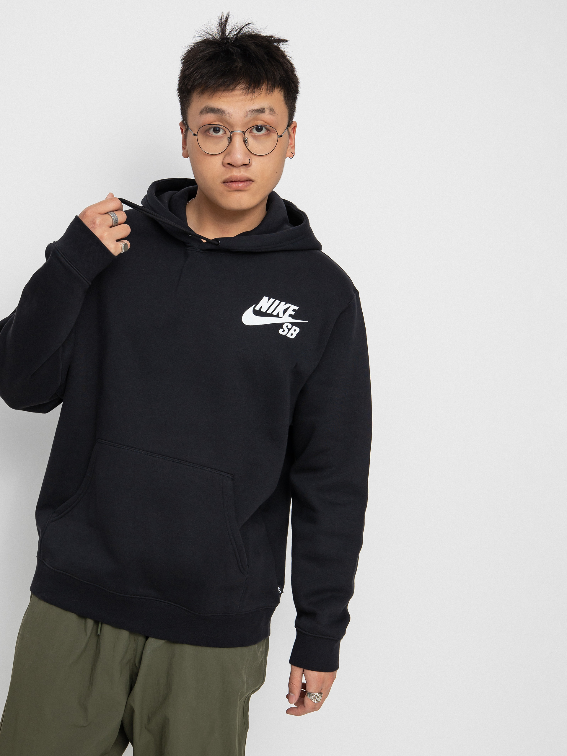 Bluza z kapturem Nike SB Icon HD (black/white)