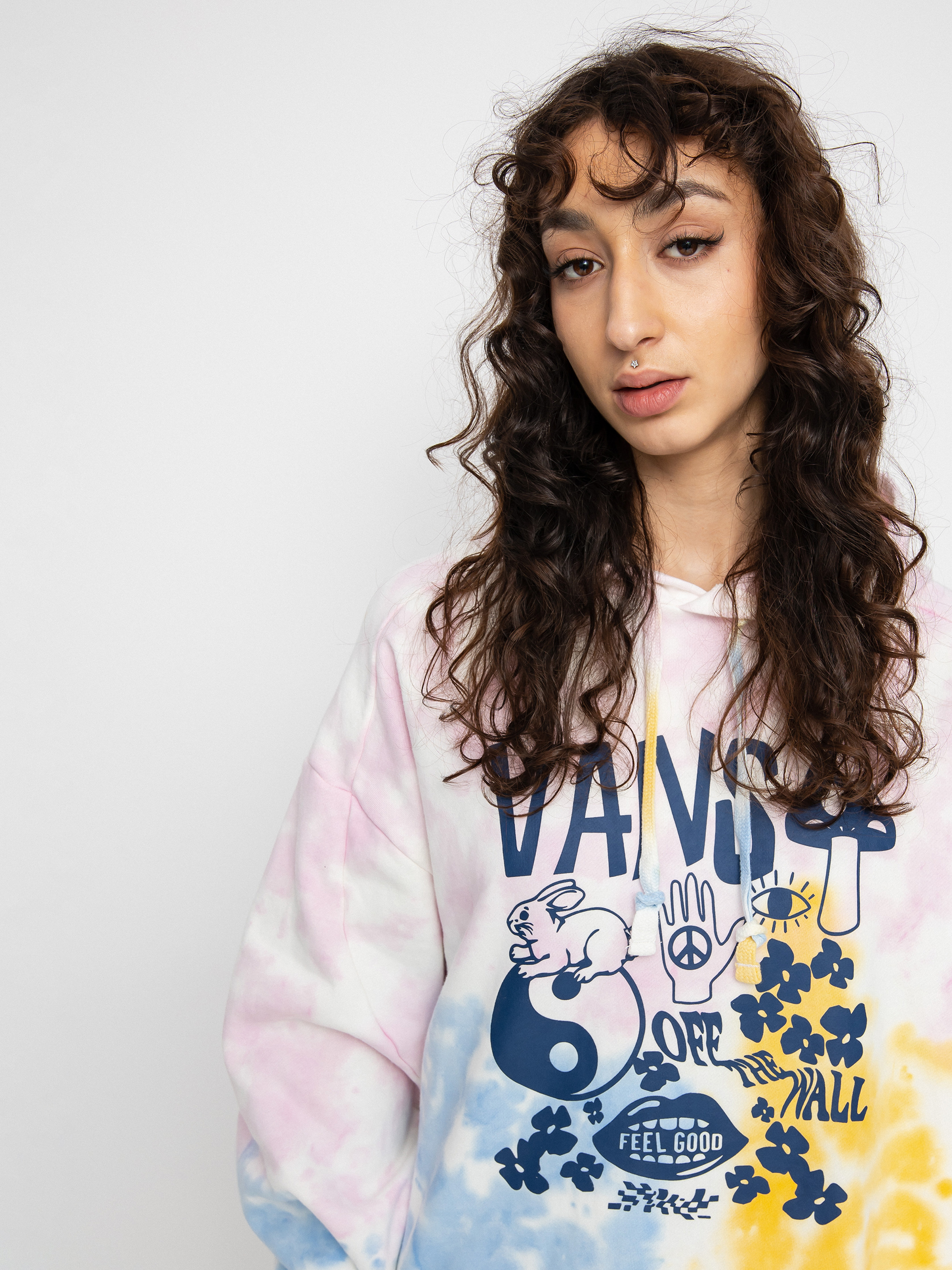 Bluza z kapturem Vans Mascy Daze Tri Dye HD Wmn (cradle pink)