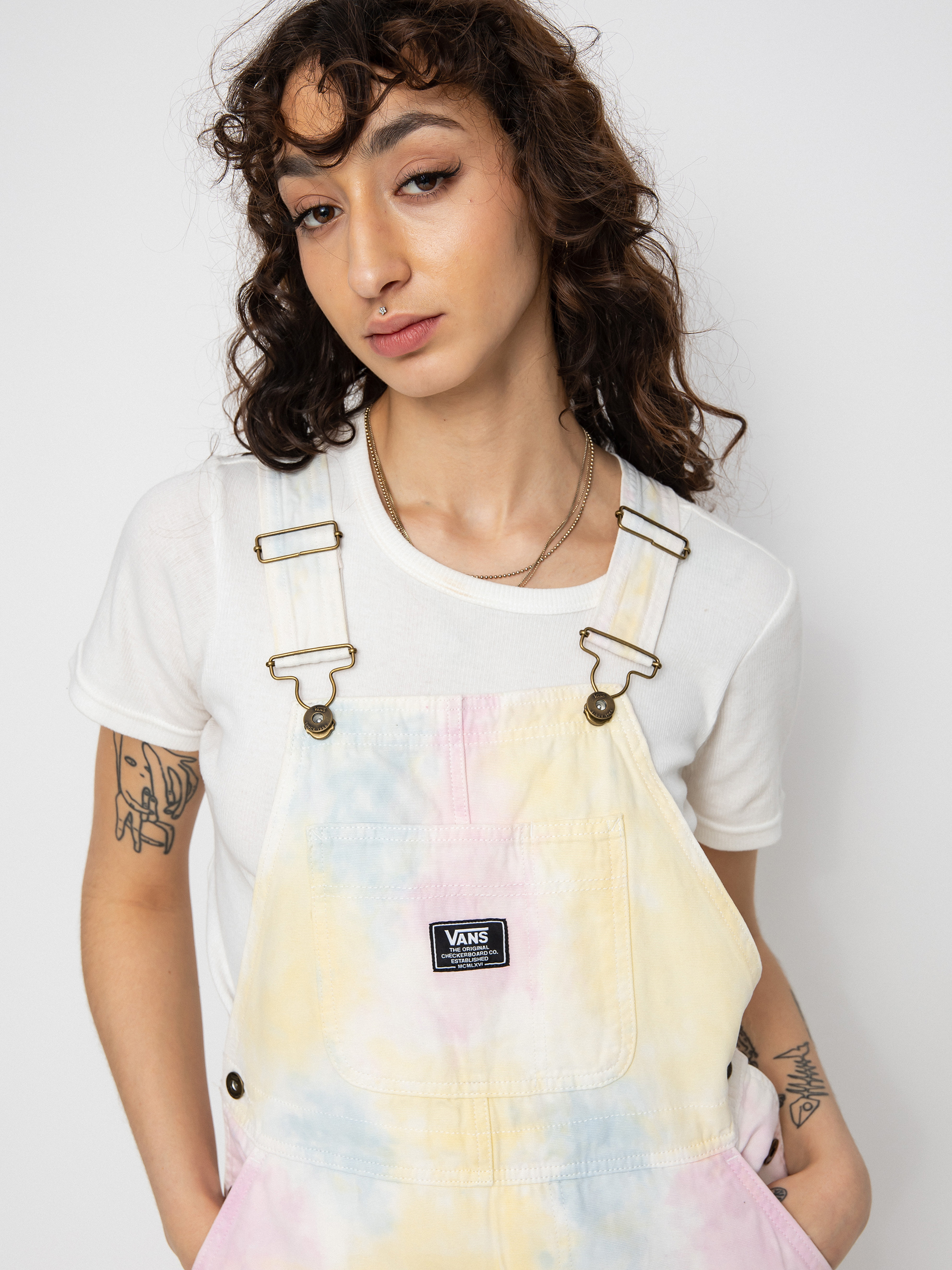 Spodnie Vans Tri Dye Ground Work Overall Wmn (cradle pink)