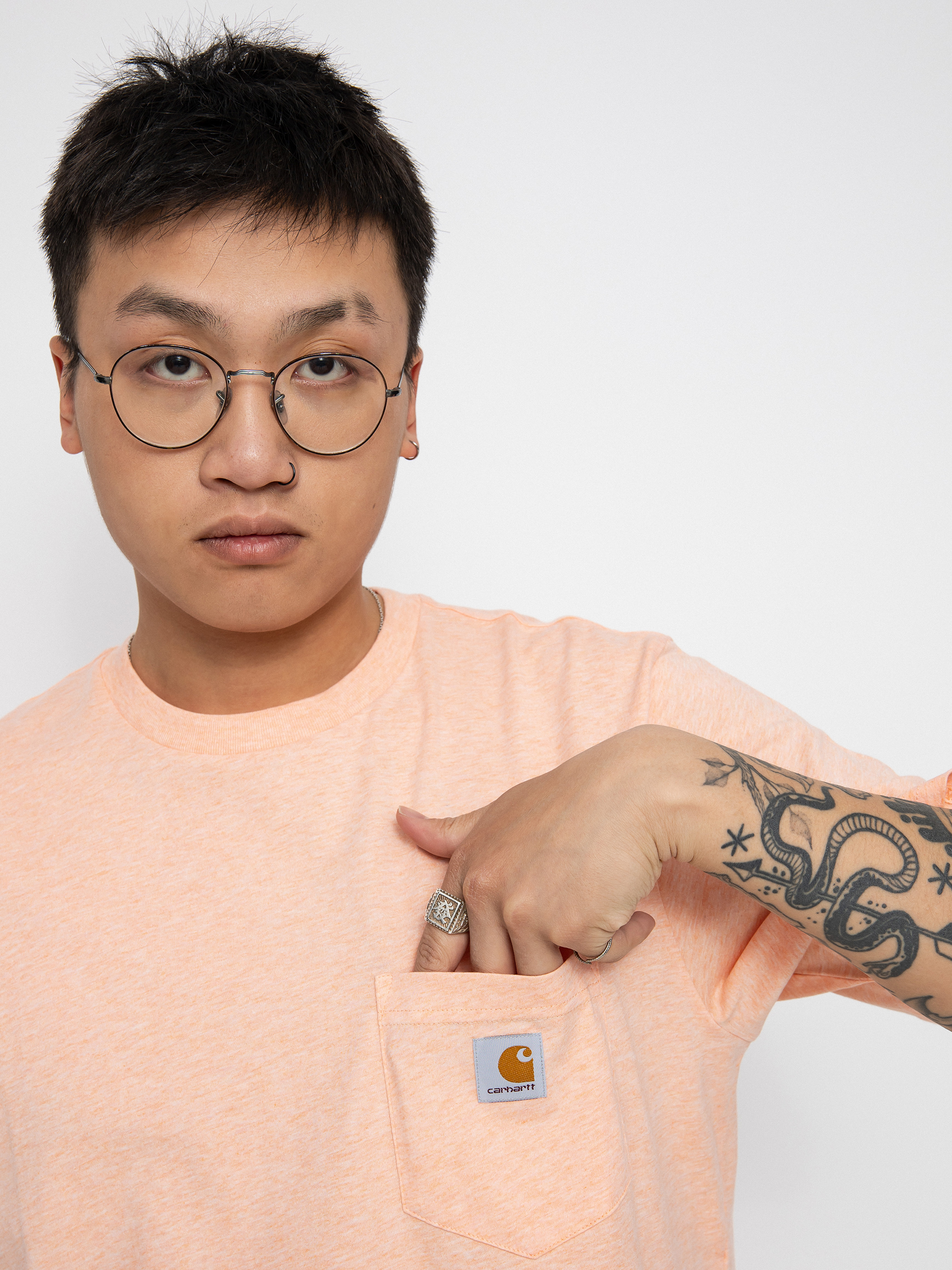 T-shirt Carhartt WIP Pocket (grapefruit heather)