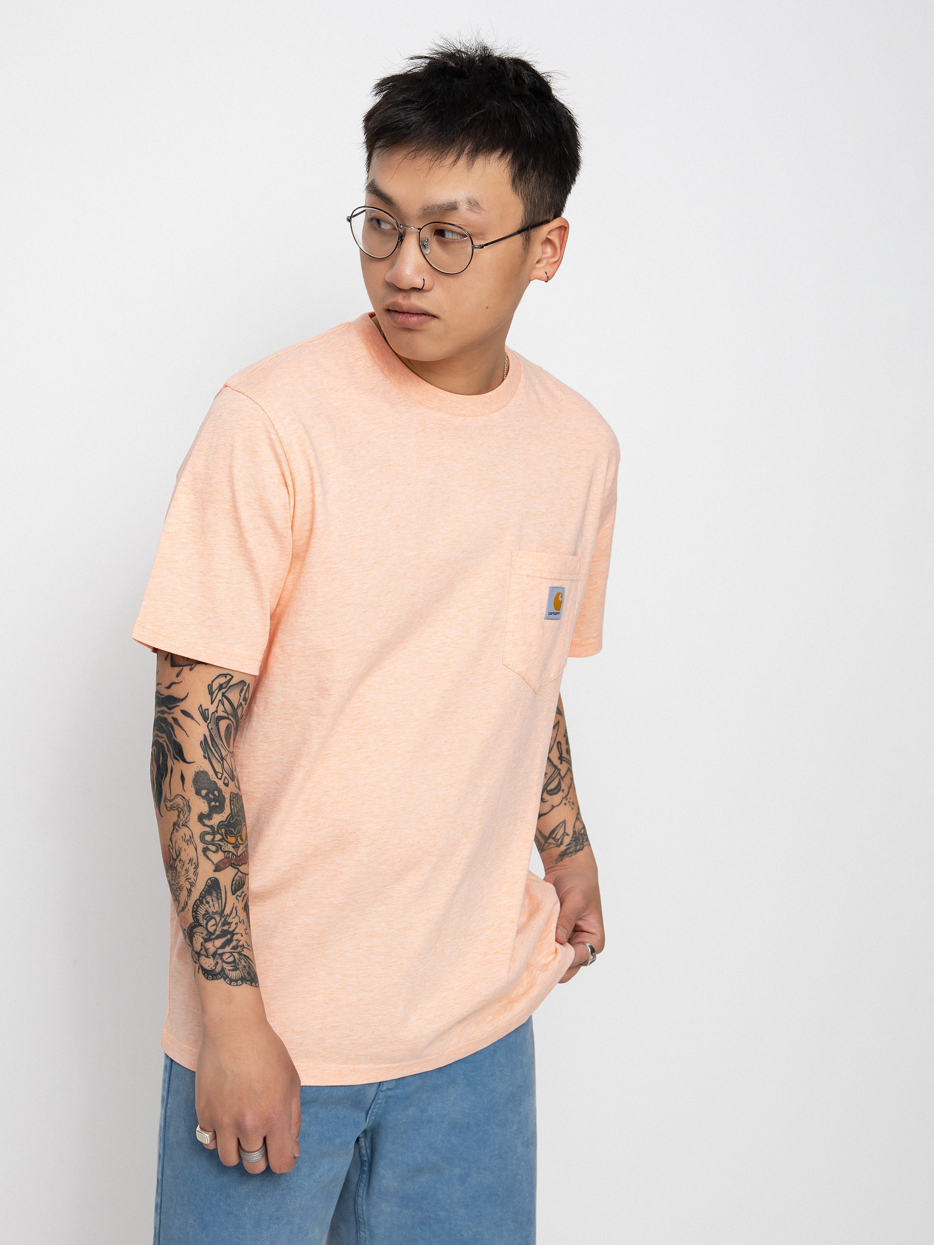 T-shirt Carhartt WIP Pocket (grapefruit heather)