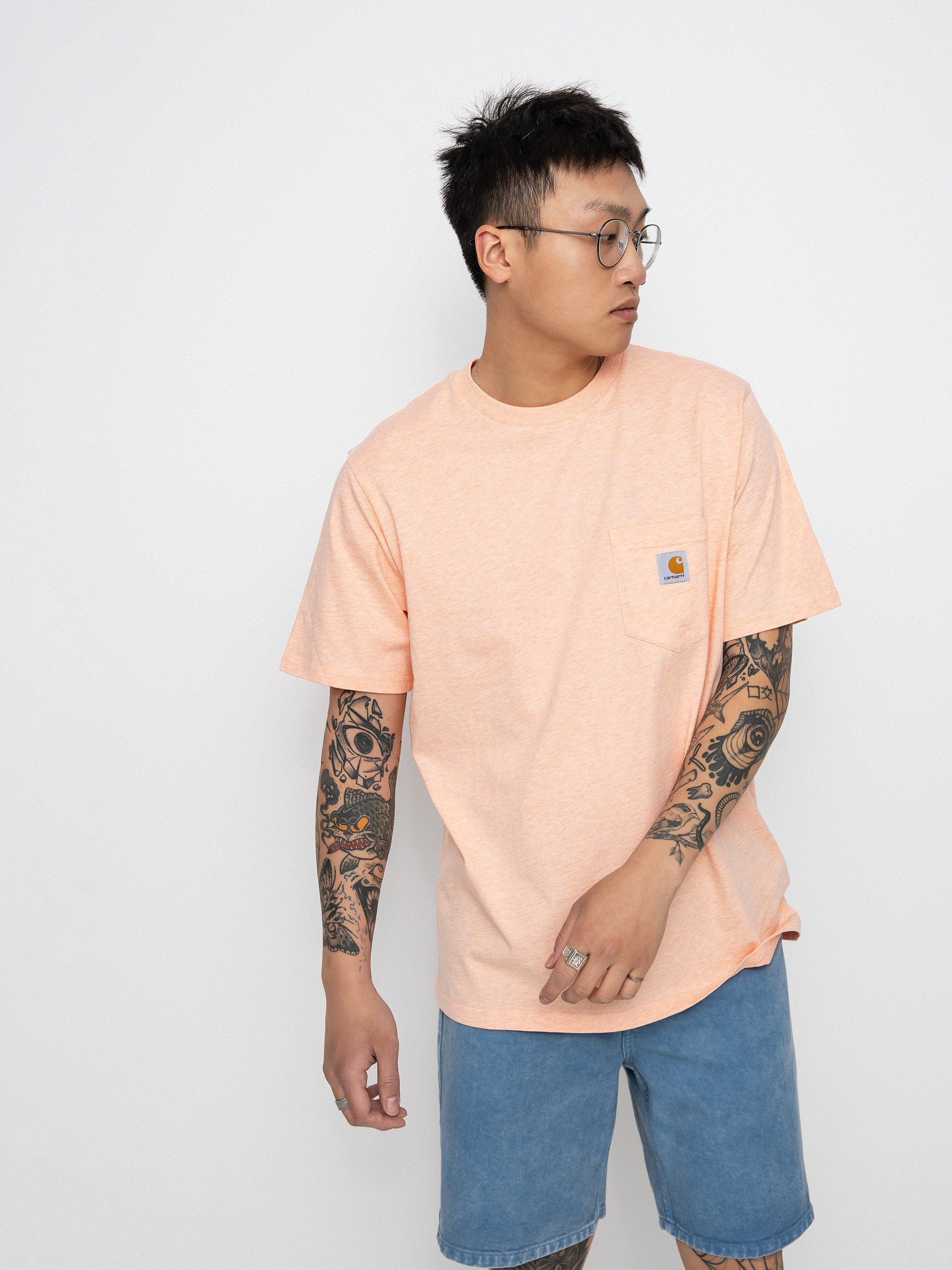 T-shirt Carhartt WIP Pocket (grapefruit heather)