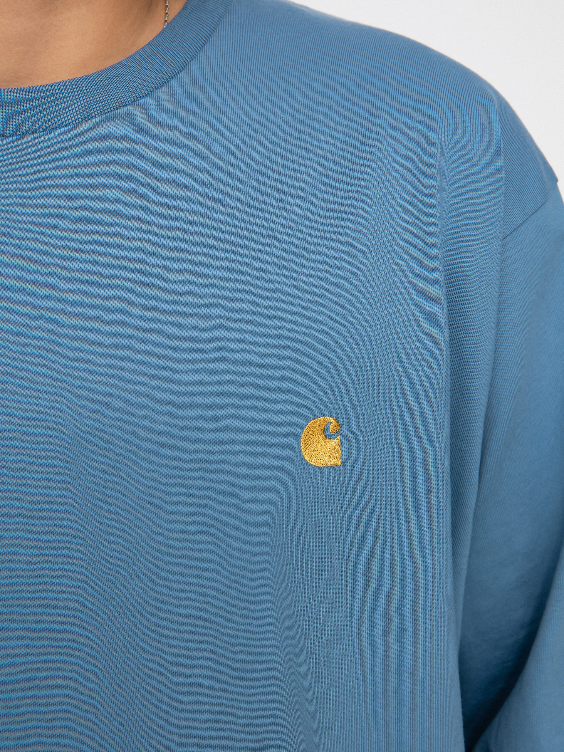 Longsleeve Carhartt WIP Chase (icy water/gold)