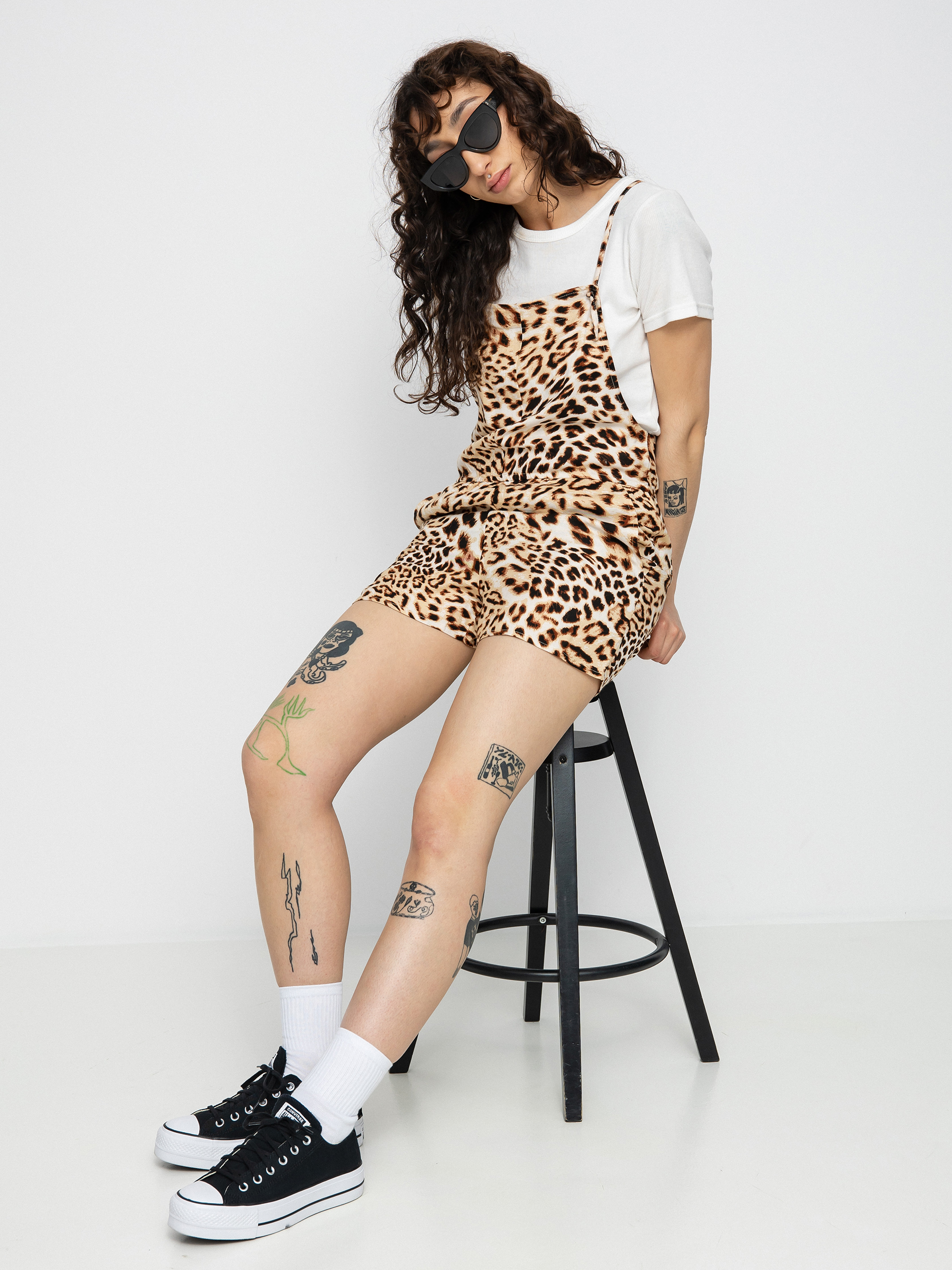 Damski Ogrodniczki RVCA Laidback Romper (light brown)