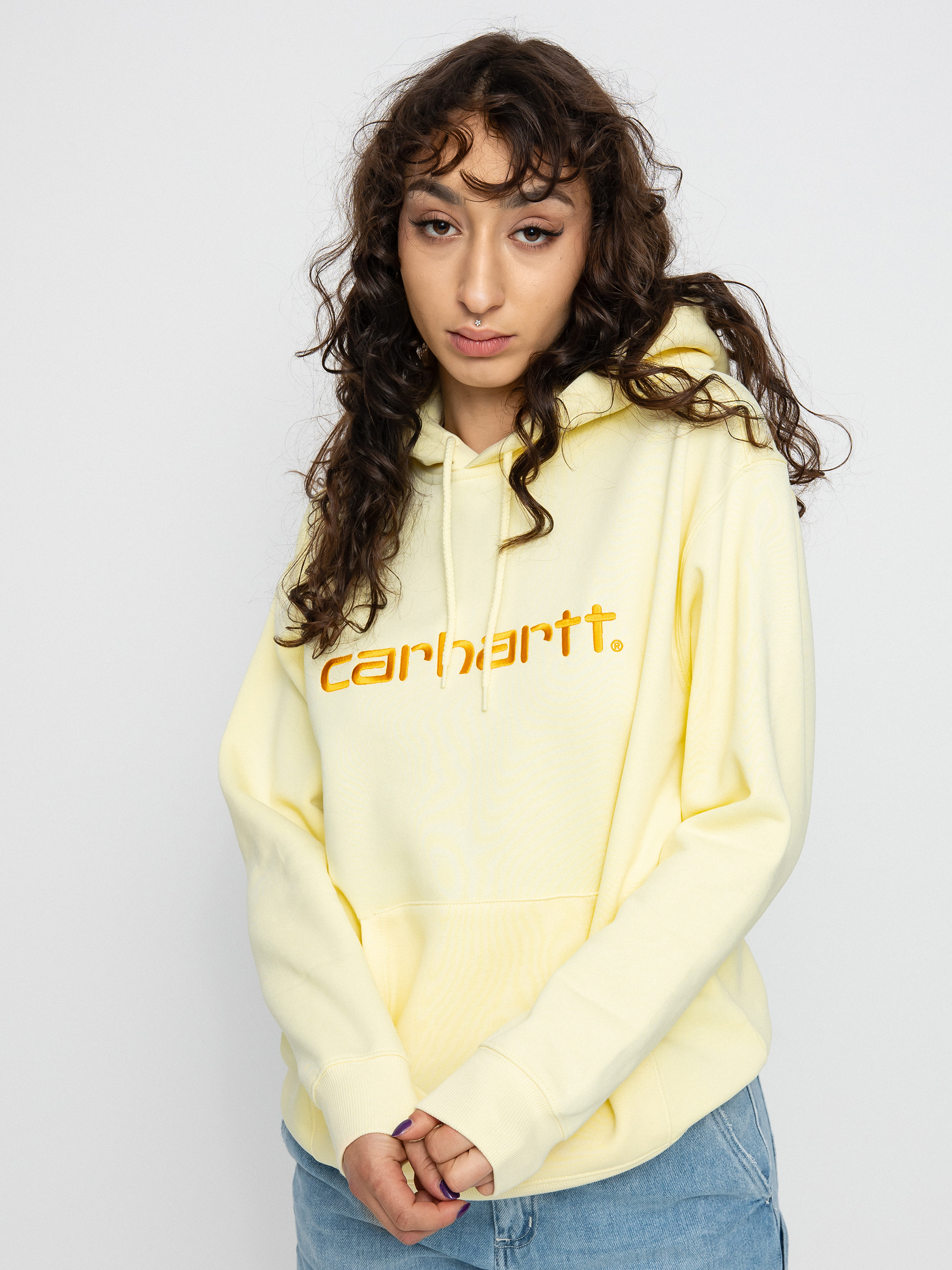 Bluza z kapturem Carhartt WIP Carhartt HD Wmn (soft yellow/popsicle)