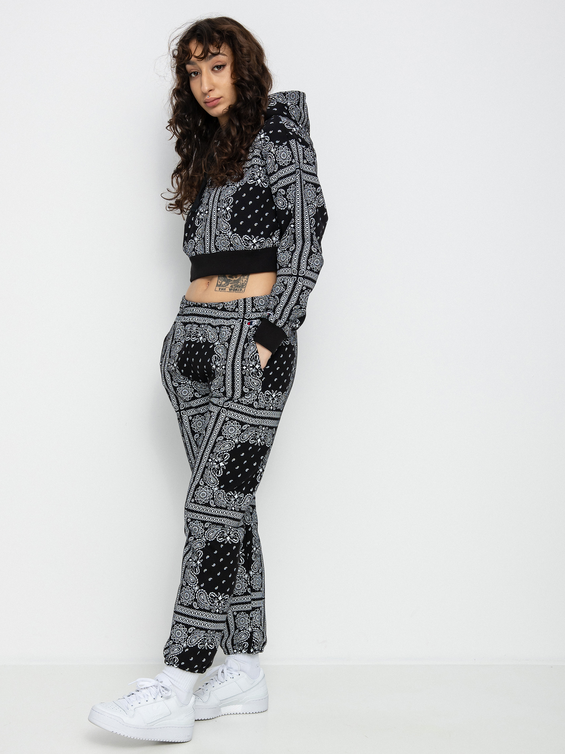Bluza Champion Hooded Crop Top 115121 Wmn (nbk/allover)
