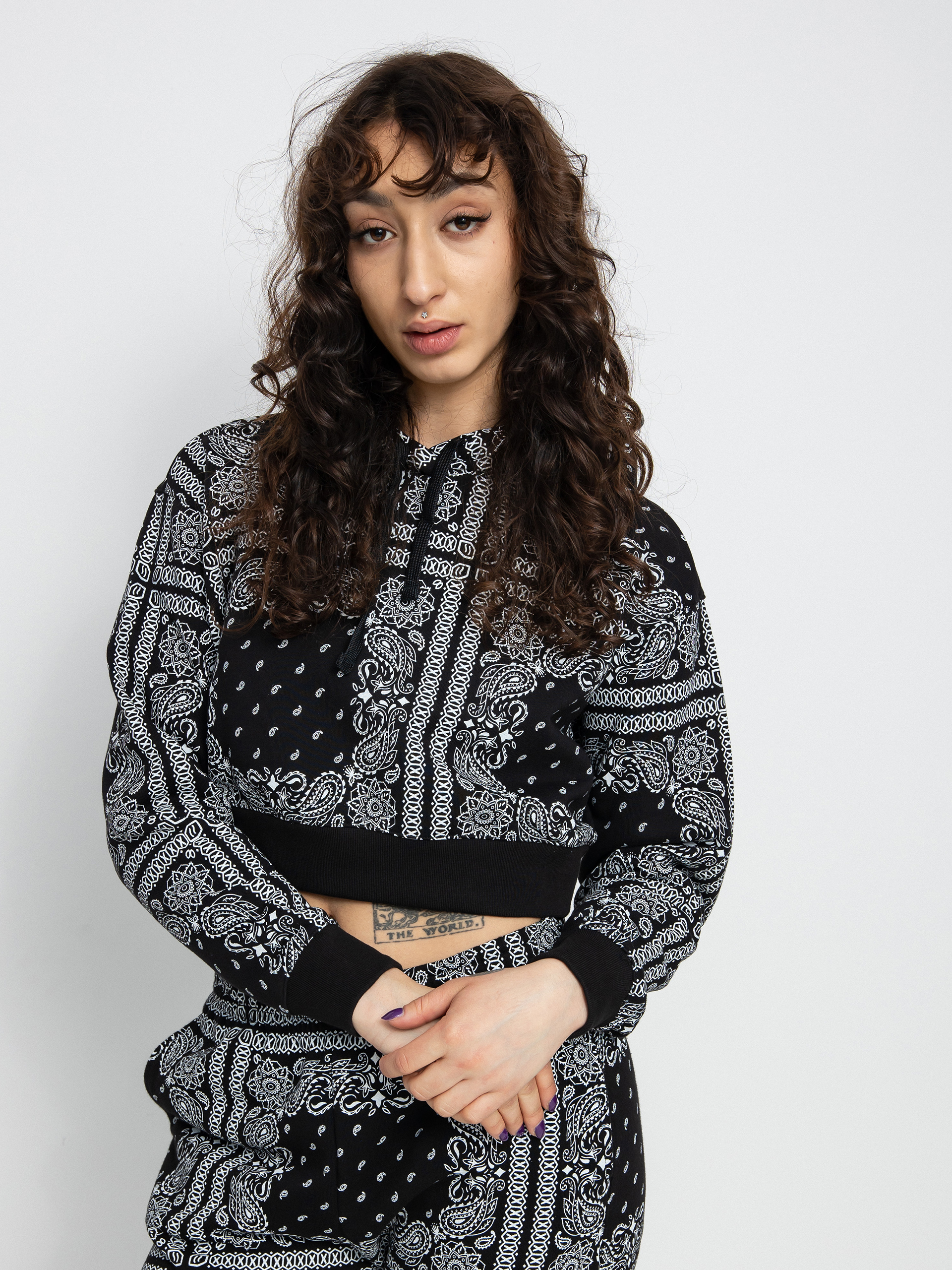 Bluza Champion Hooded Crop Top 115121 Wmn (nbk/allover)
