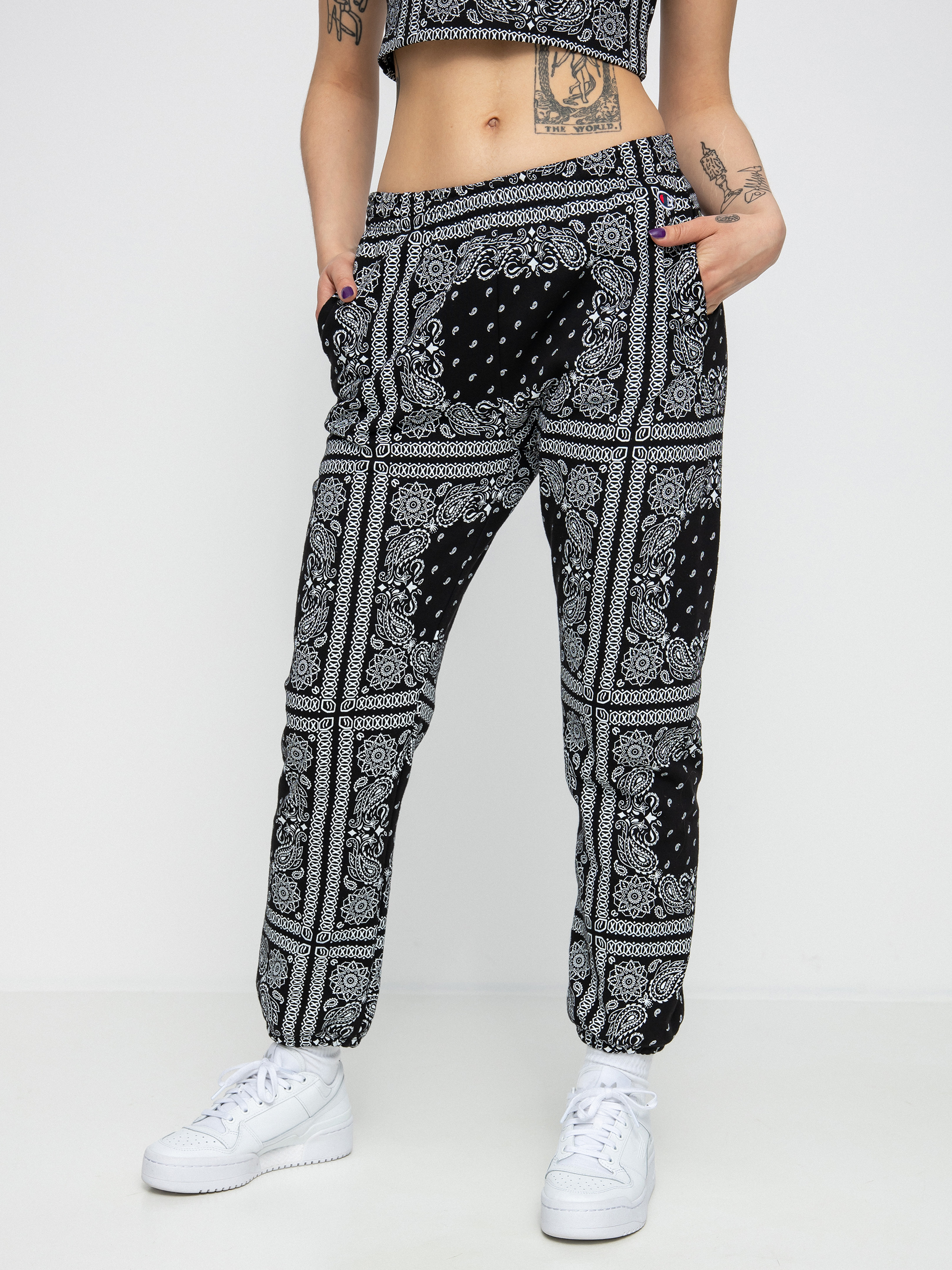 Spodnie Champion Elastic Cuff Pants 115122 Wmn (nbk/allover)