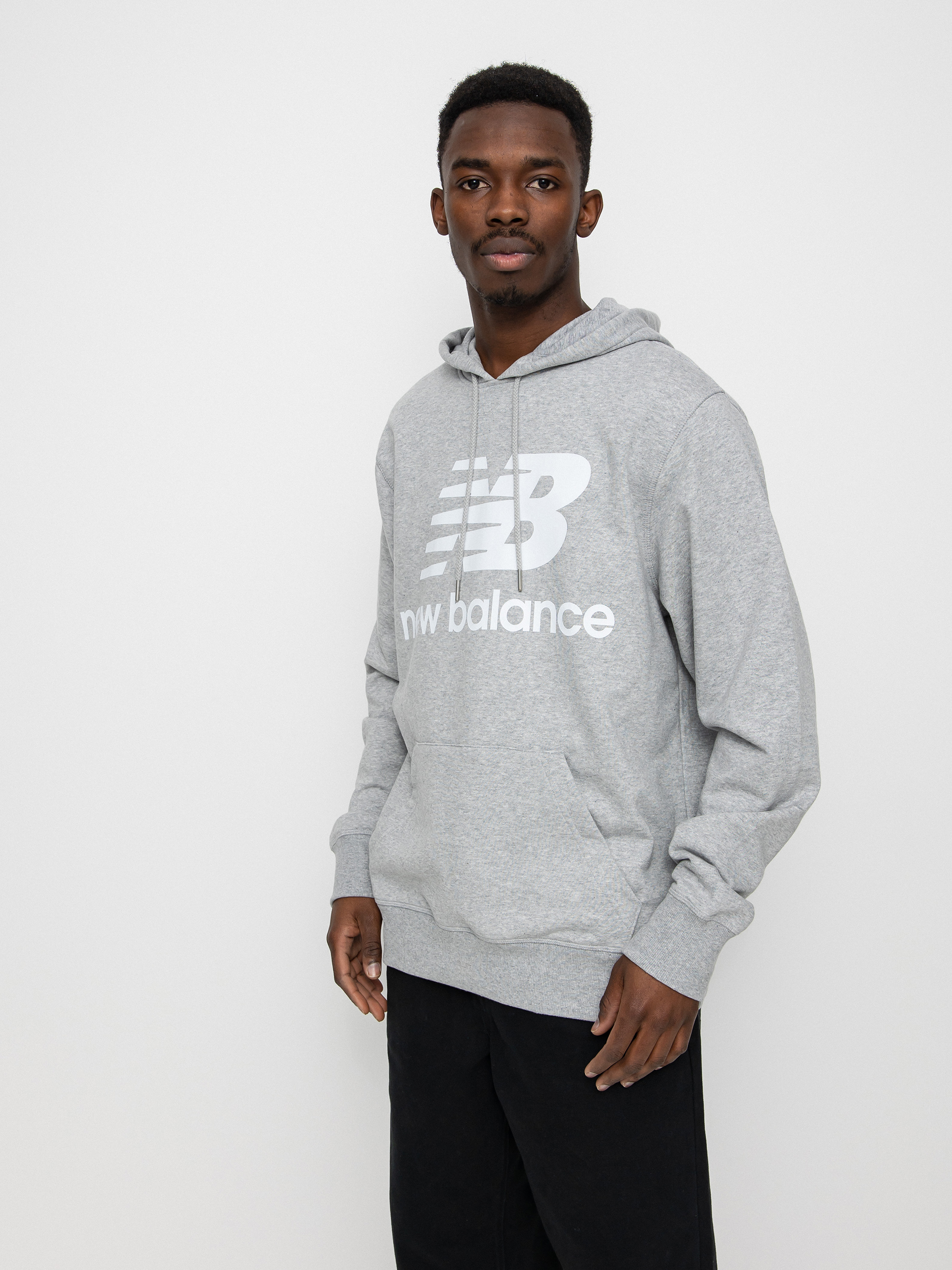 Bluza z kapturem New Balance Essentials Stacked Logo HD (grey)