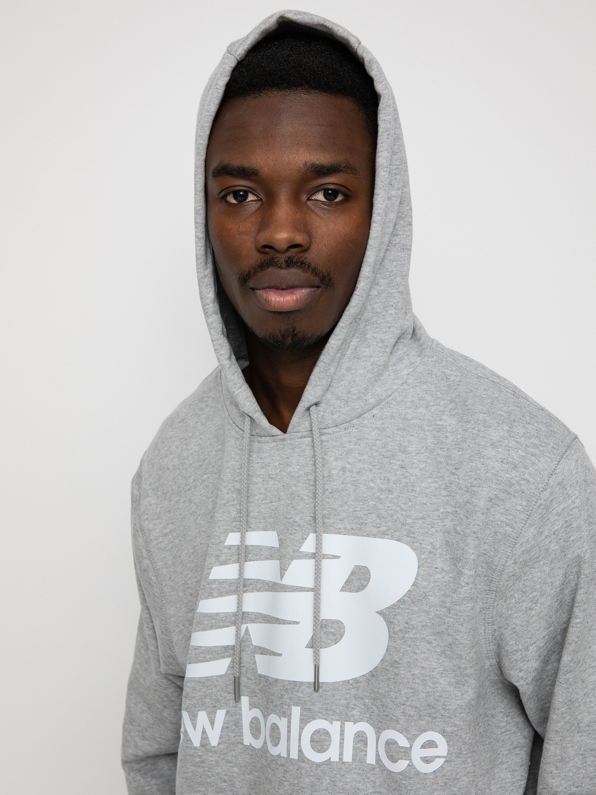 Bluza z kapturem New Balance Essentials Stacked Logo HD (grey)