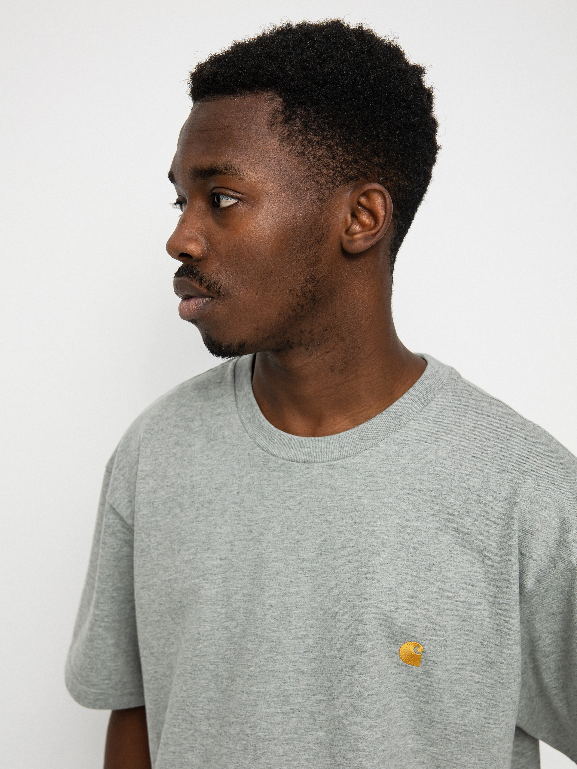 T-shirt Carhartt WIP Chase (grey heather/gold)