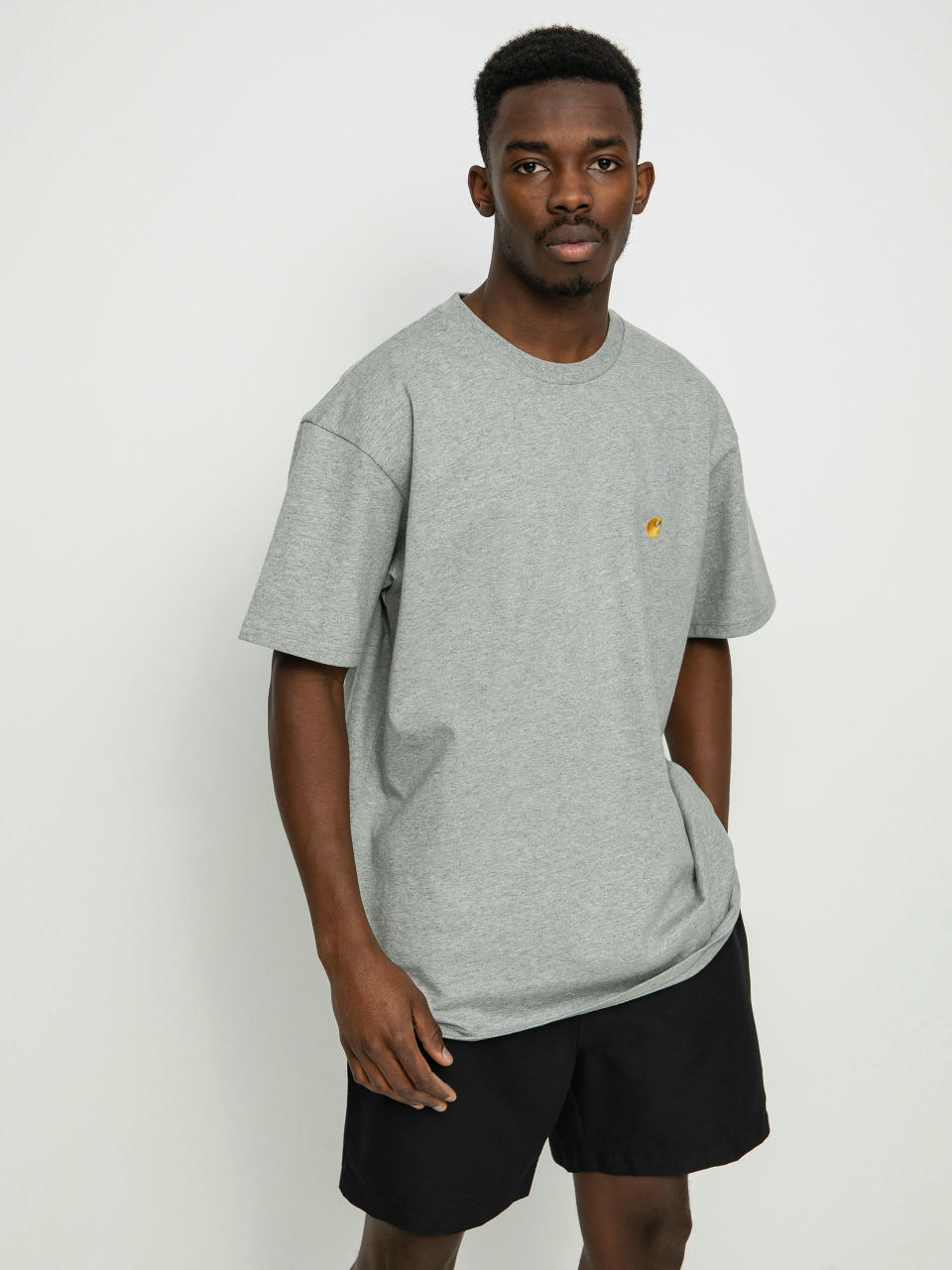 T-shirt Carhartt WIP Chase (grey heather/gold)