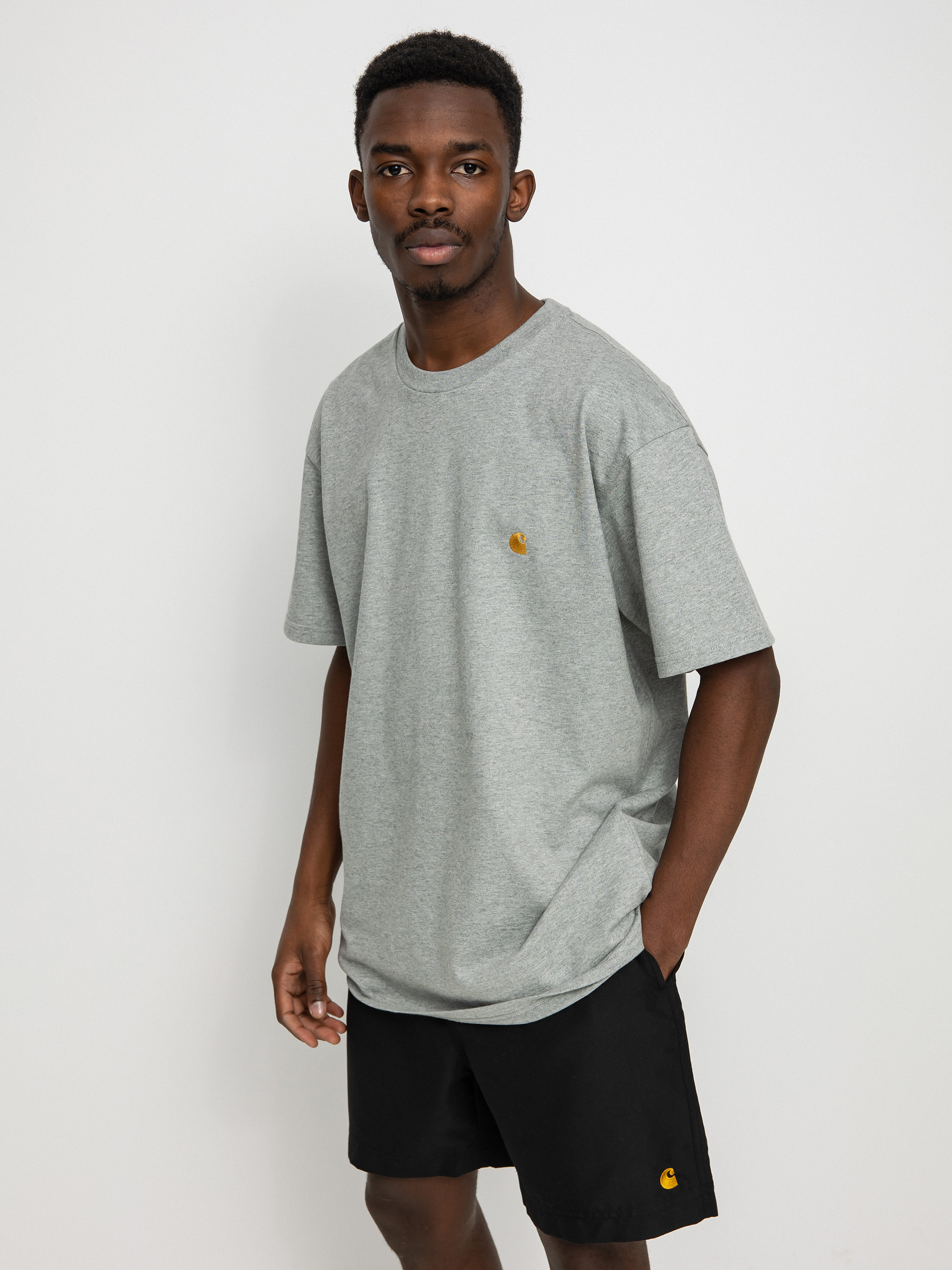 T-shirt Carhartt WIP Chase (grey heather/gold)