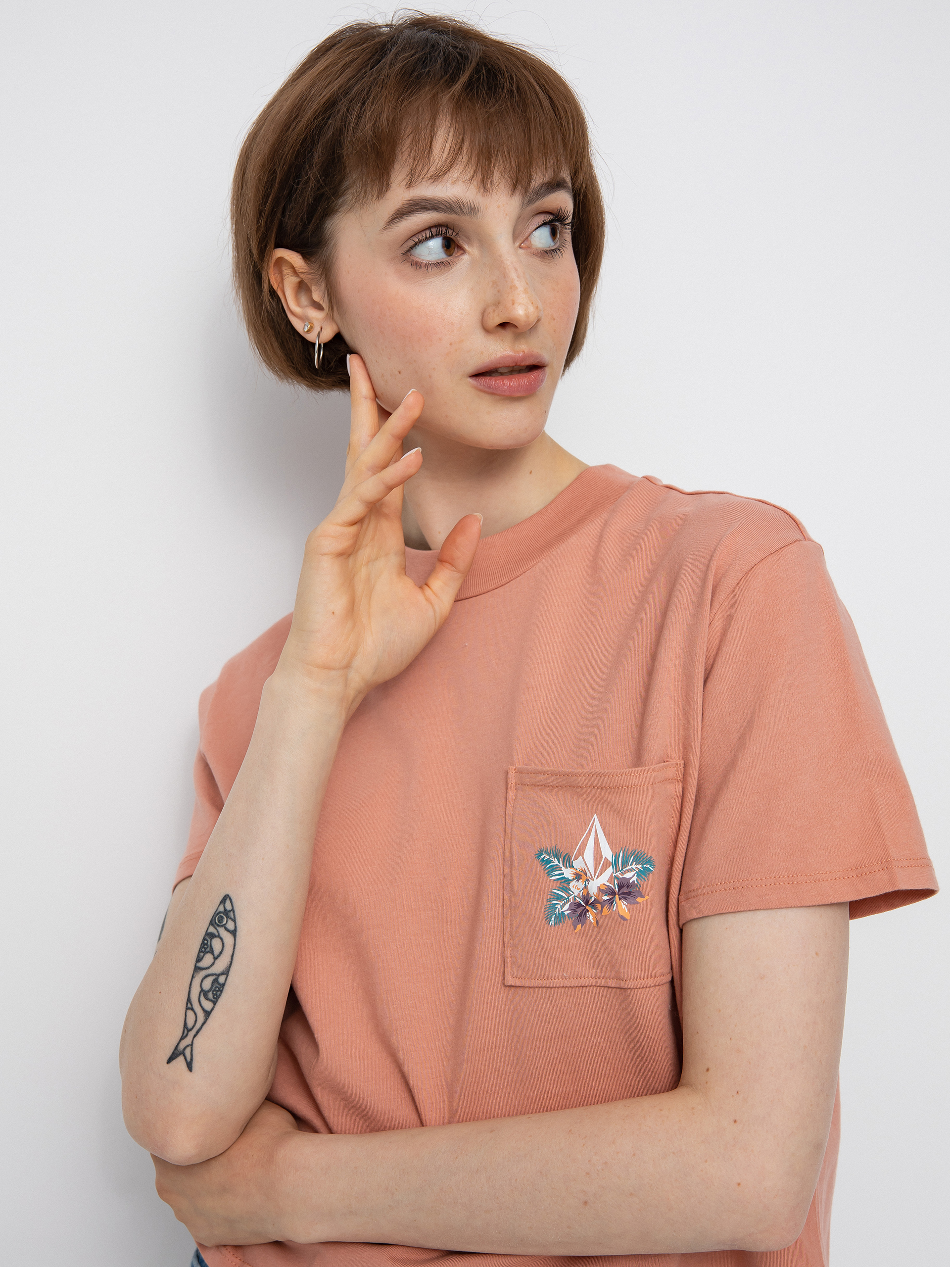 T-shirt Volcom Pocket Dial Wmn (light mauve)