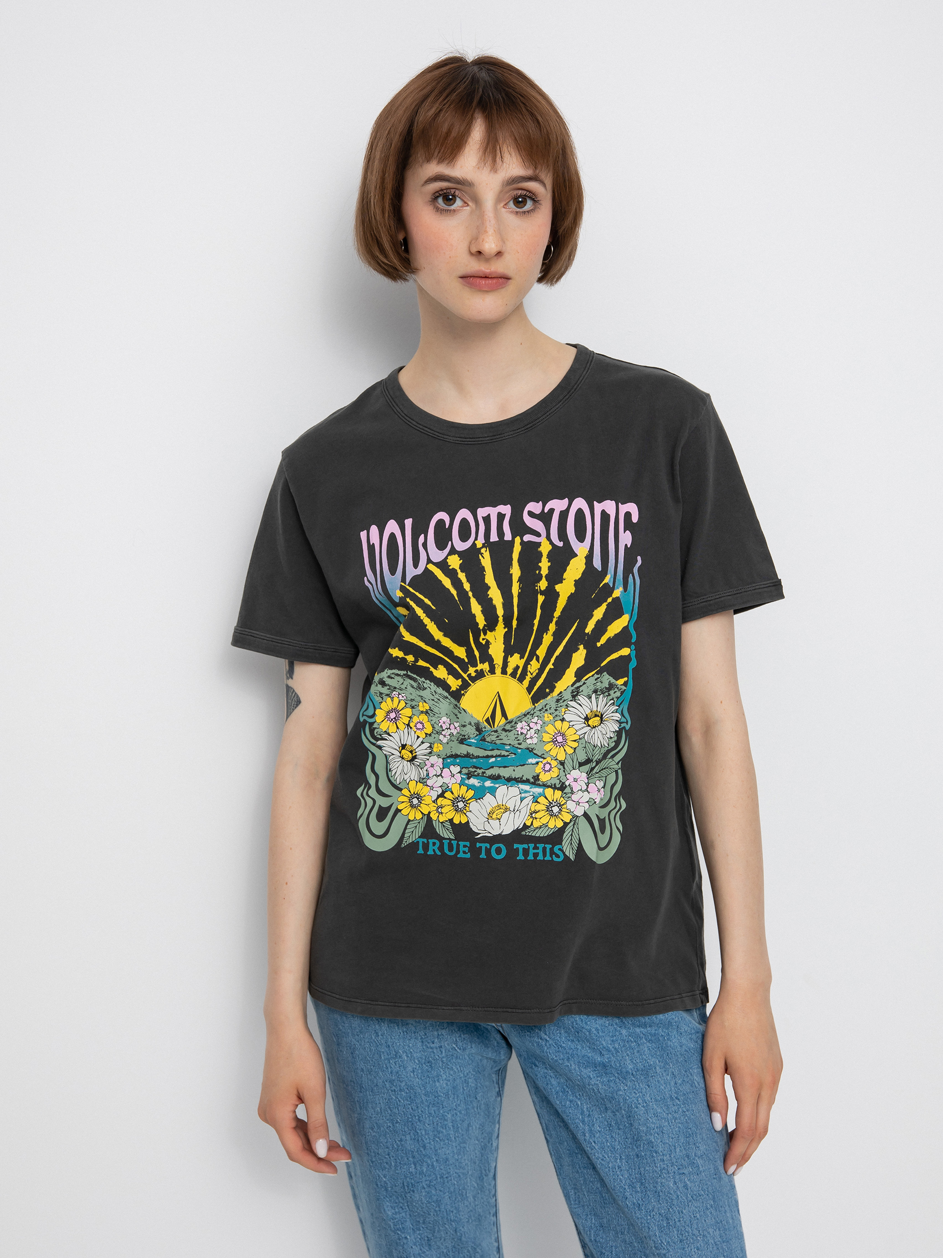 T-shirt Volcom Truly Ringer Wmn (black)