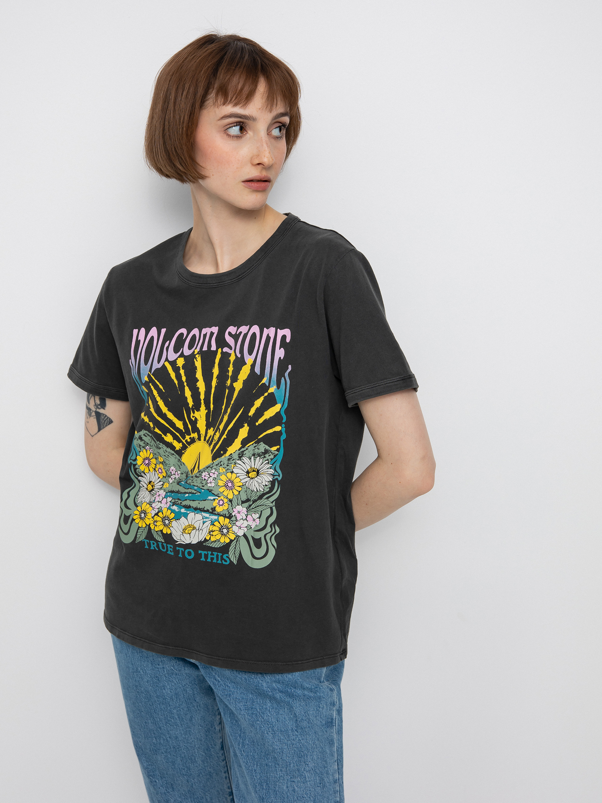 T-shirt Volcom Truly Ringer Wmn (black)