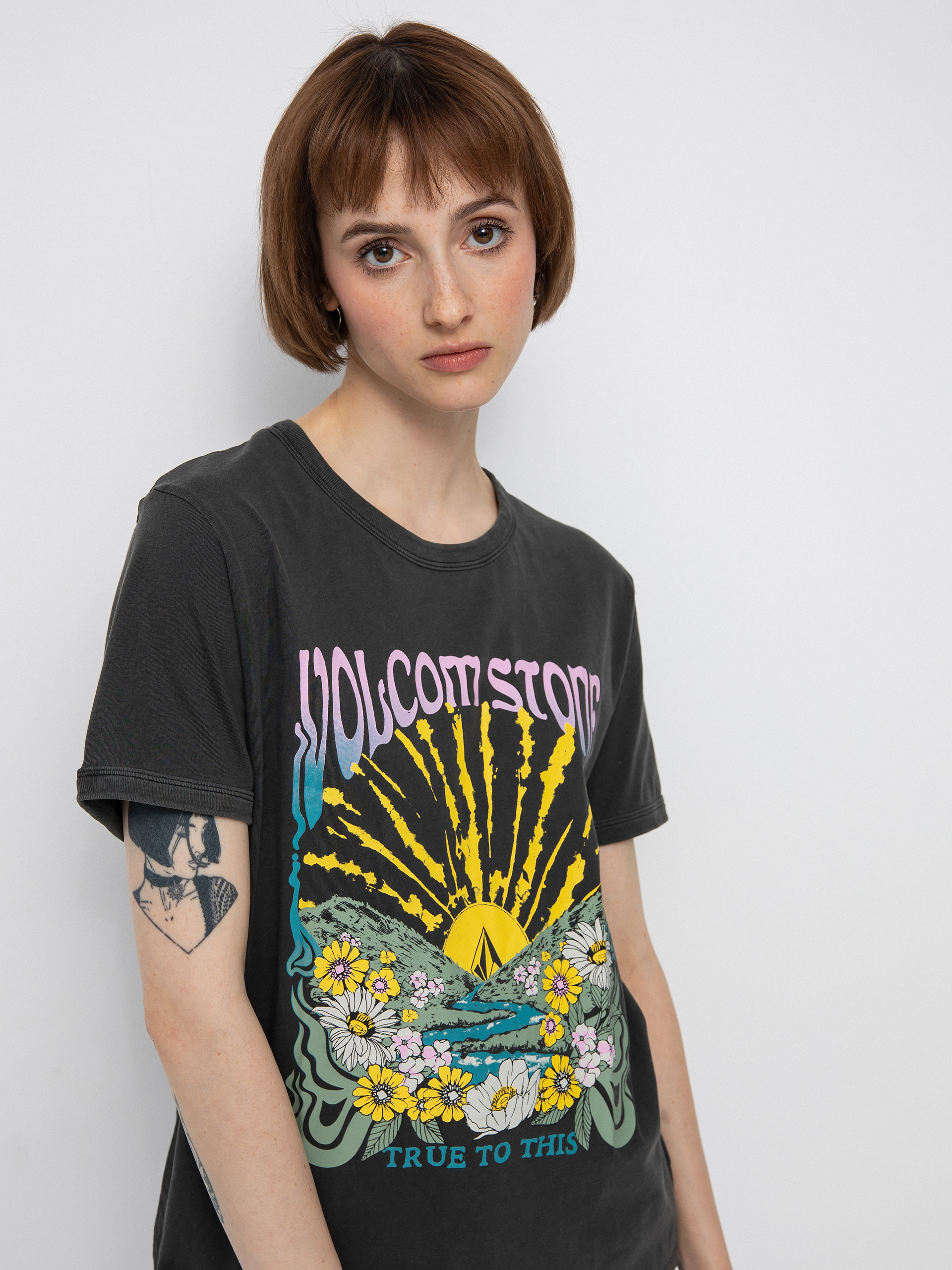 T-shirt Volcom Truly Ringer Wmn (black)