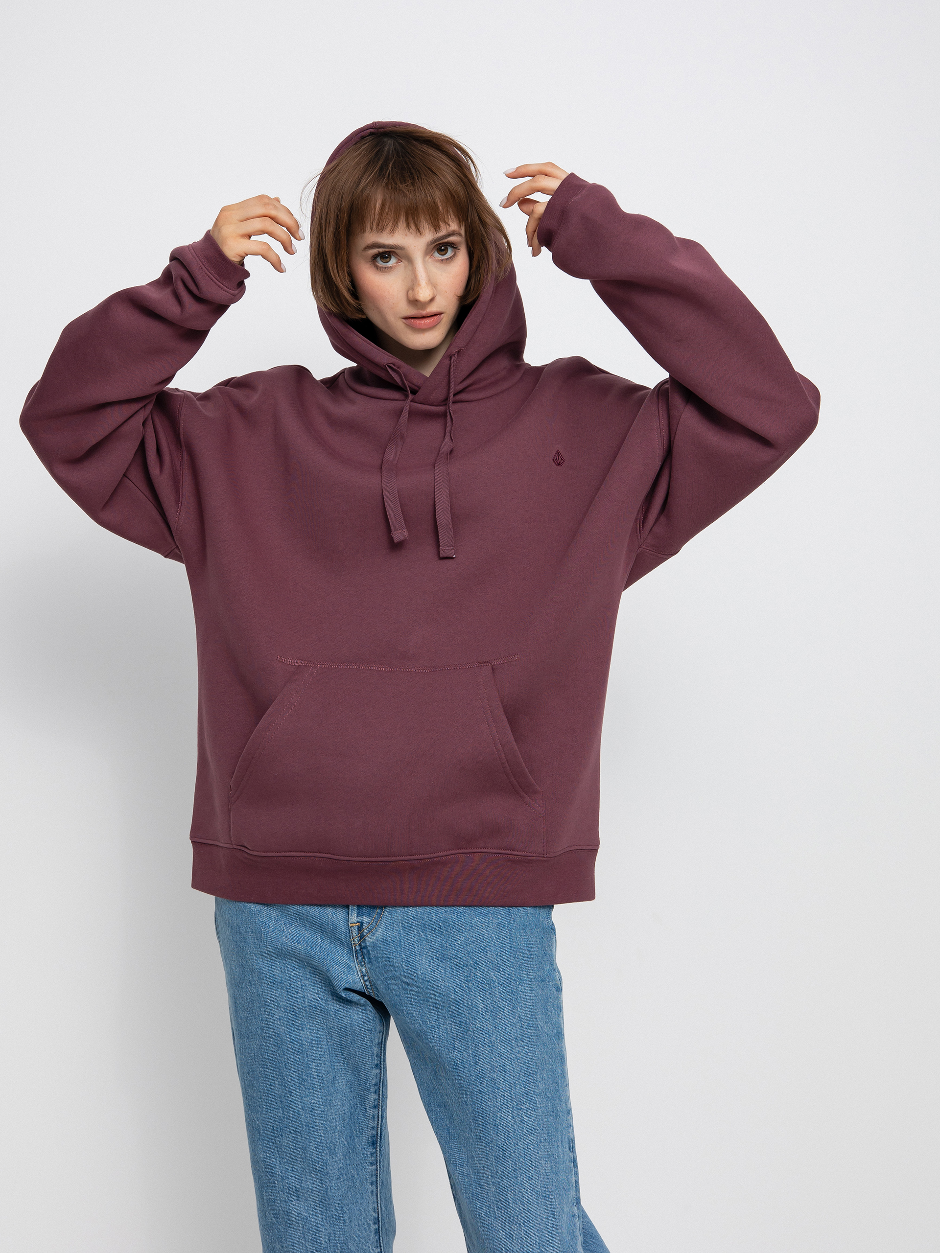 Bluza z kapturem Volcom Stone Heart II HD Wmn (eggplant)