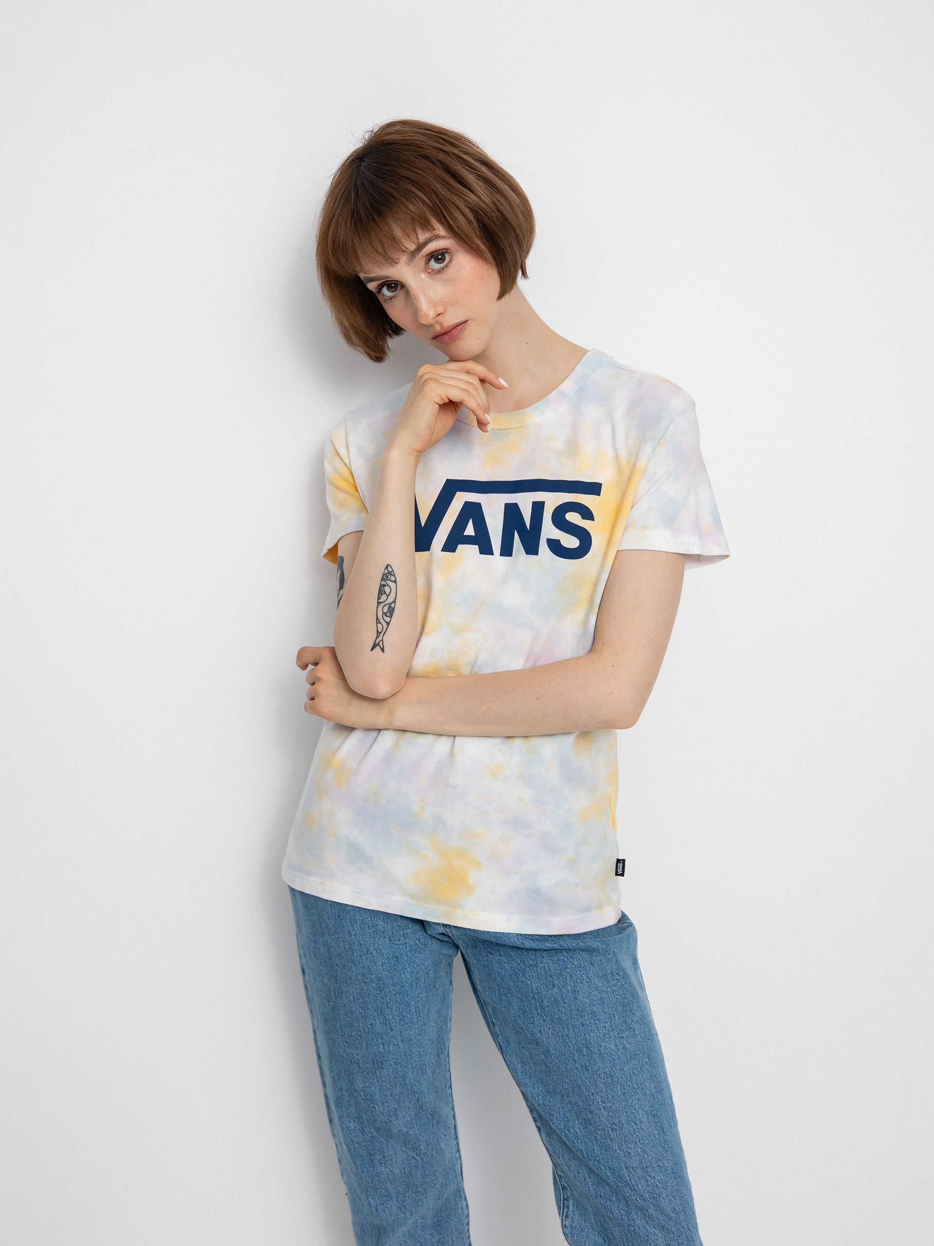 T-shirt Vans Logo Wash Wmn (cradle pink tie dye)