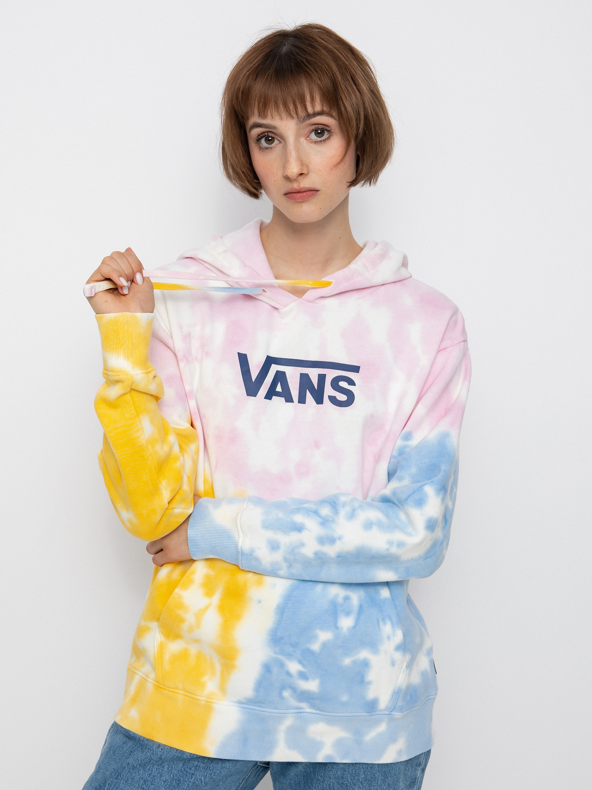 Bluza z kapturem Vans Tri Dye Bff HD Wmn (crandle pink)