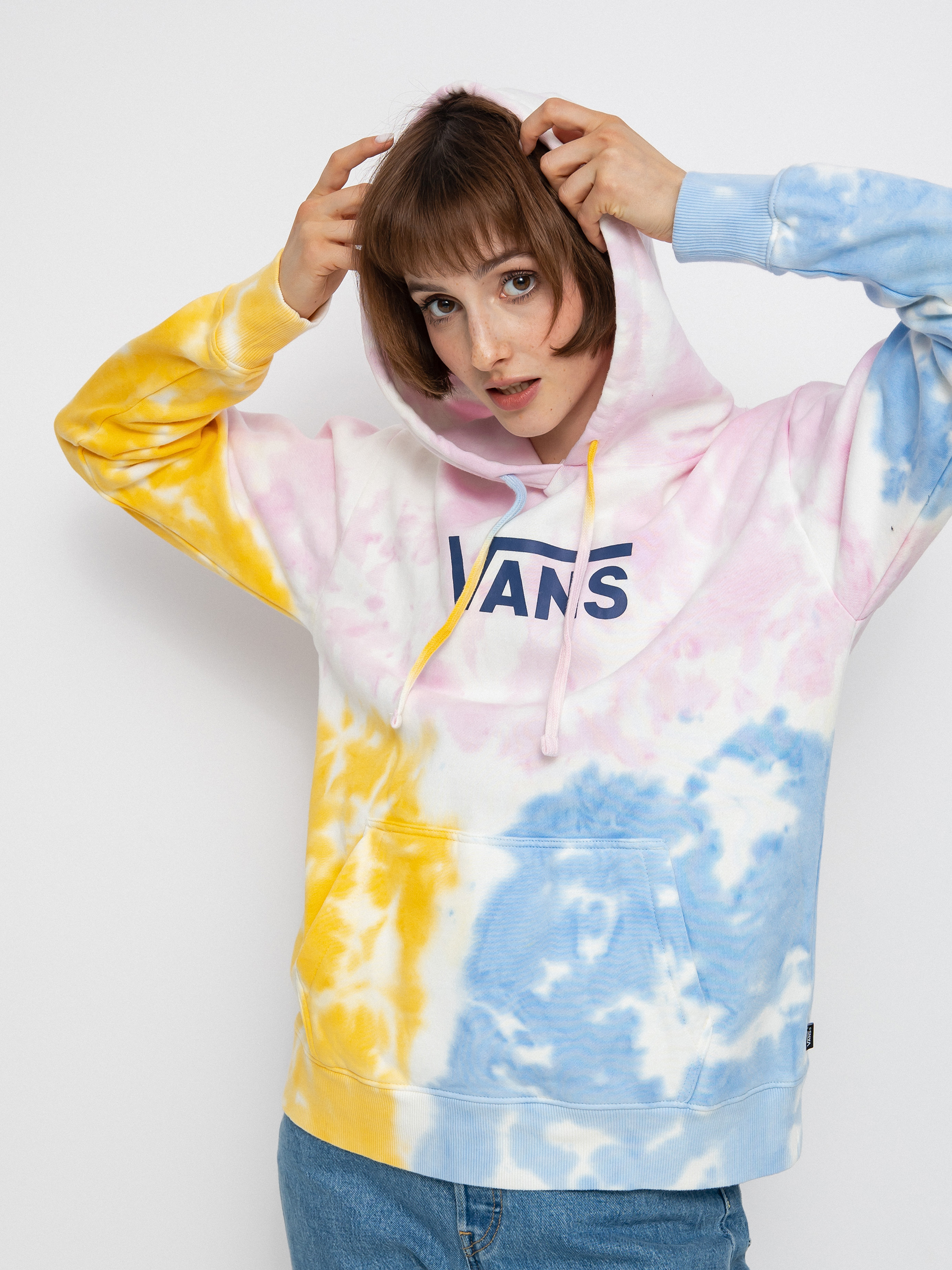 Bluza z kapturem Vans Tri Dye Bff HD Wmn (crandle pink)