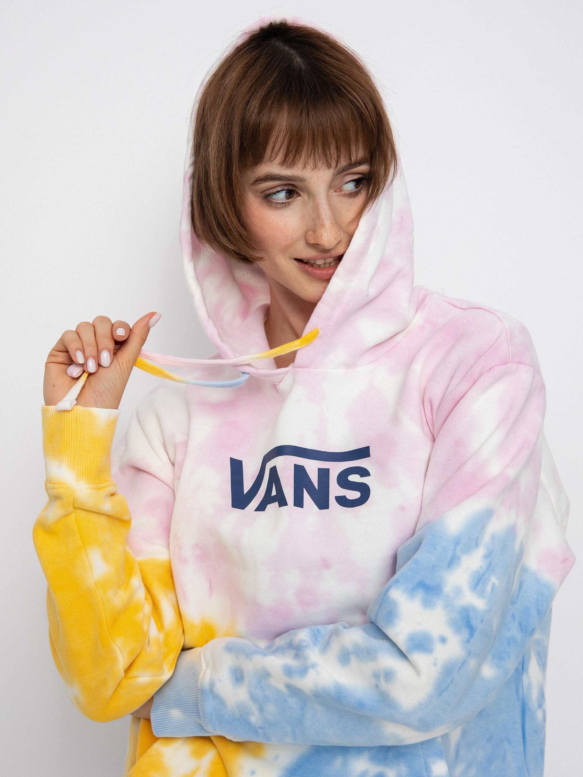 Bluza z kapturem Vans Tri Dye Bff HD Wmn (crandle pink)