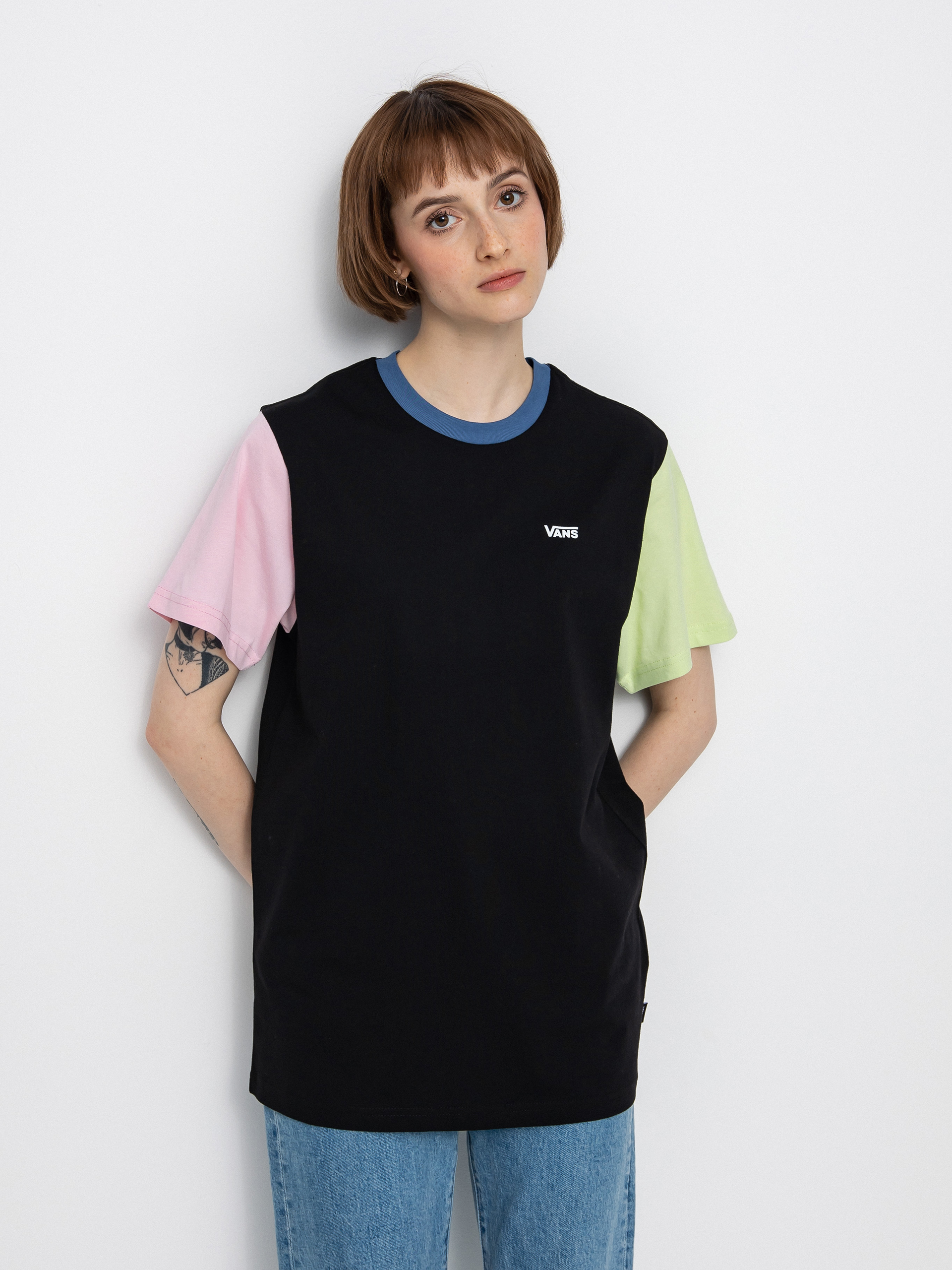 T-shirt Vans Left Chest Colorblock Em Wmn (black/multi)