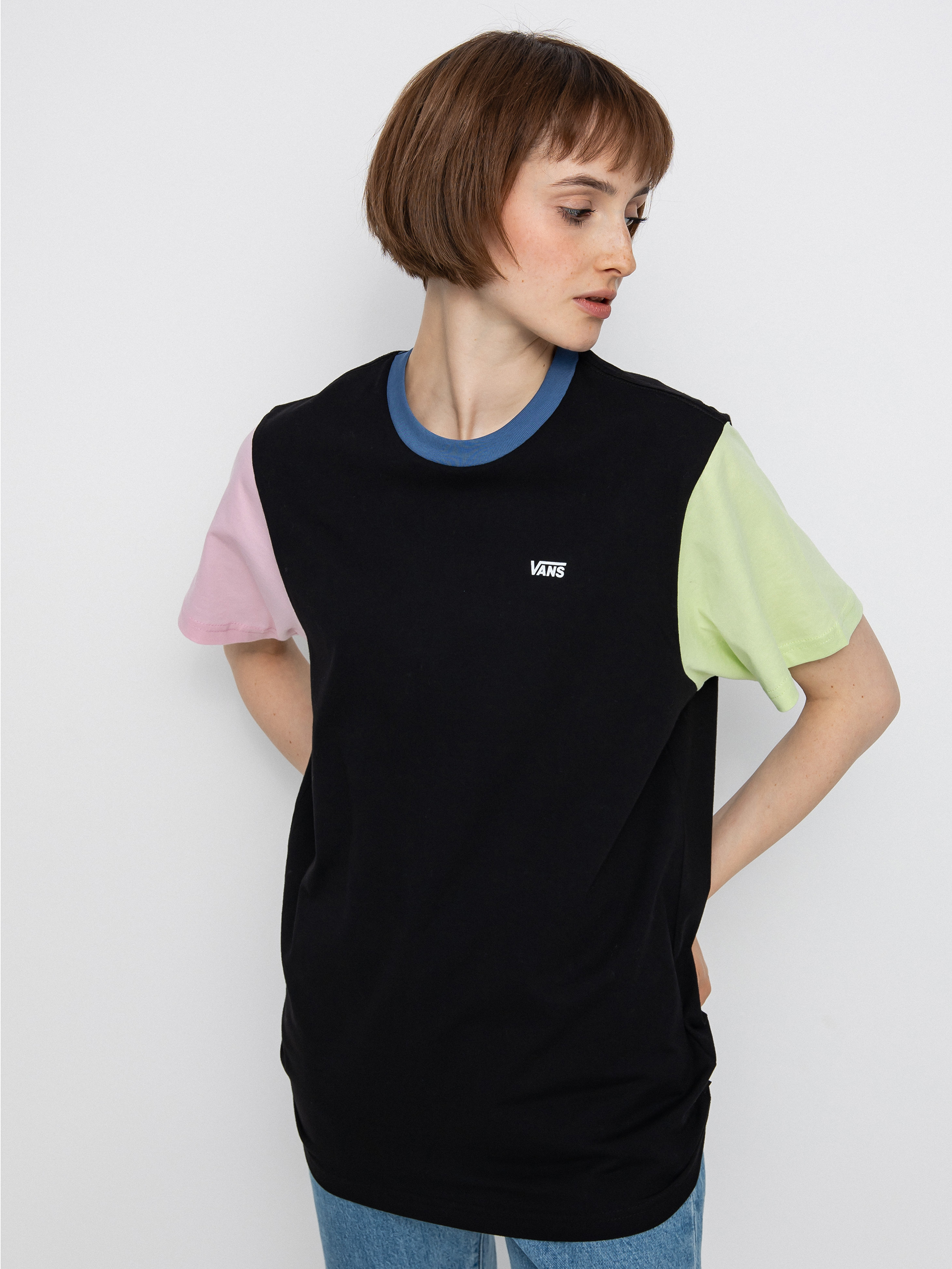 T-shirt Vans Left Chest Colorblock Em Wmn (black/multi)