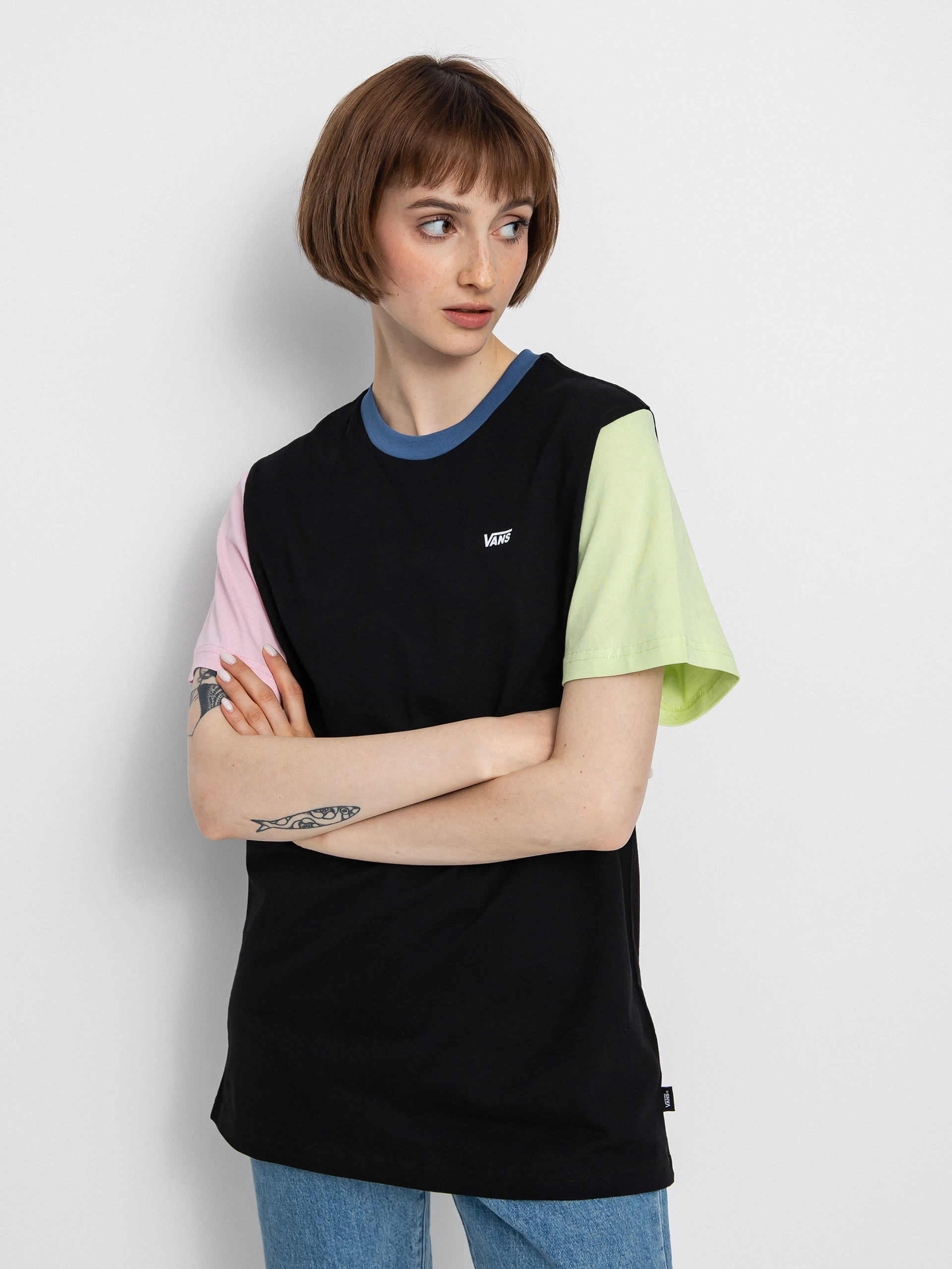 T-shirt Vans Left Chest Colorblock Em Wmn (black/multi)
