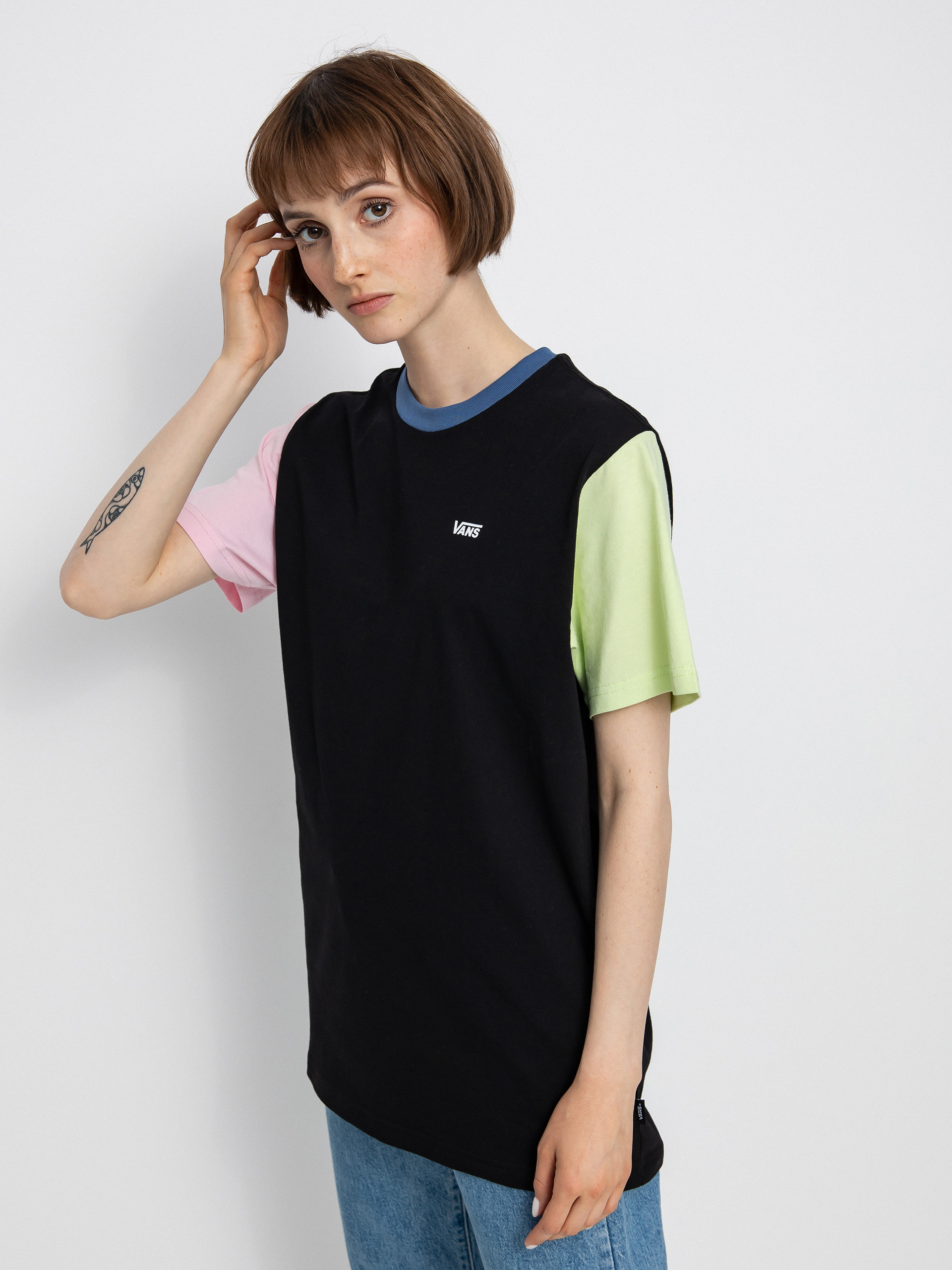 T-shirt Vans Left Chest Colorblock Em Wmn (black/multi)