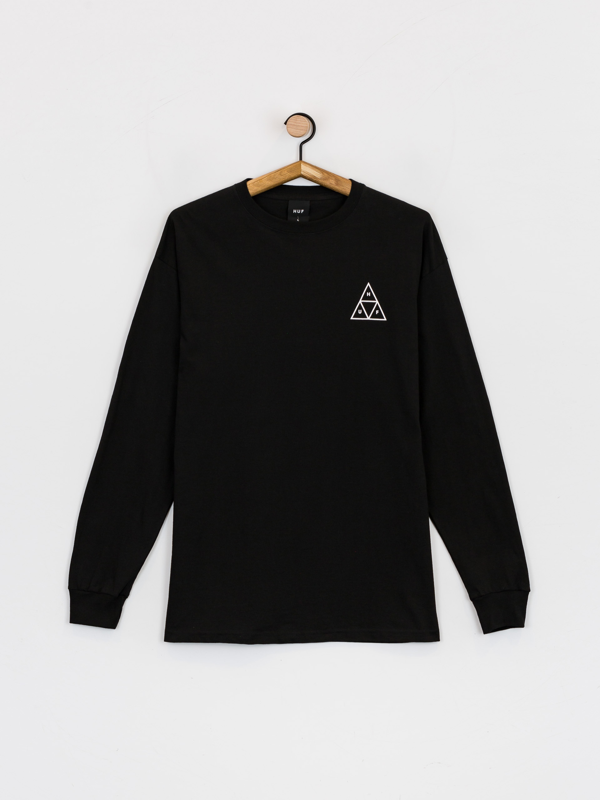 Longsleeve HUF Essentials Triple Triangle (black)