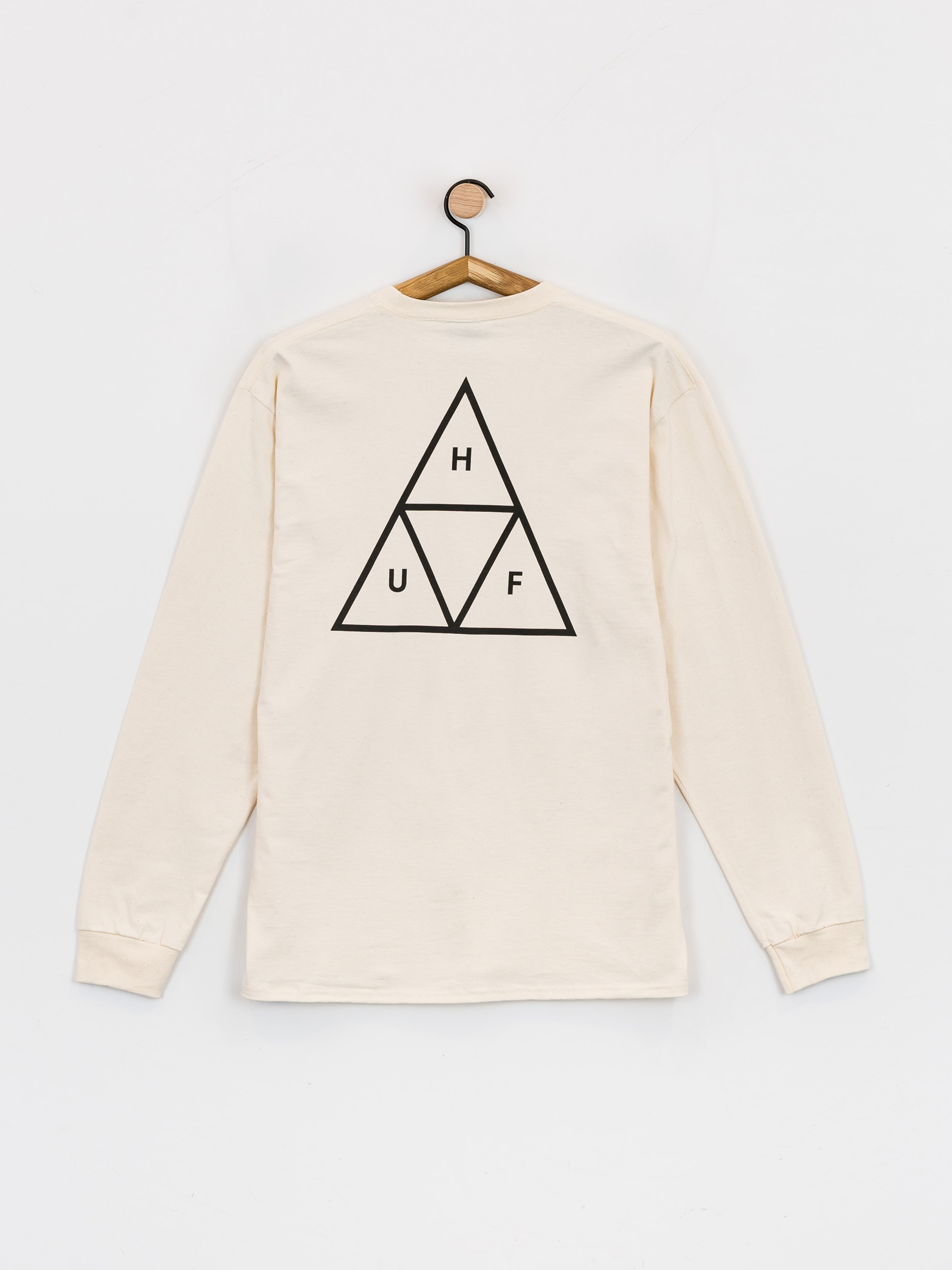 Longsleeve HUF Essentials Triple Triangle (natural)