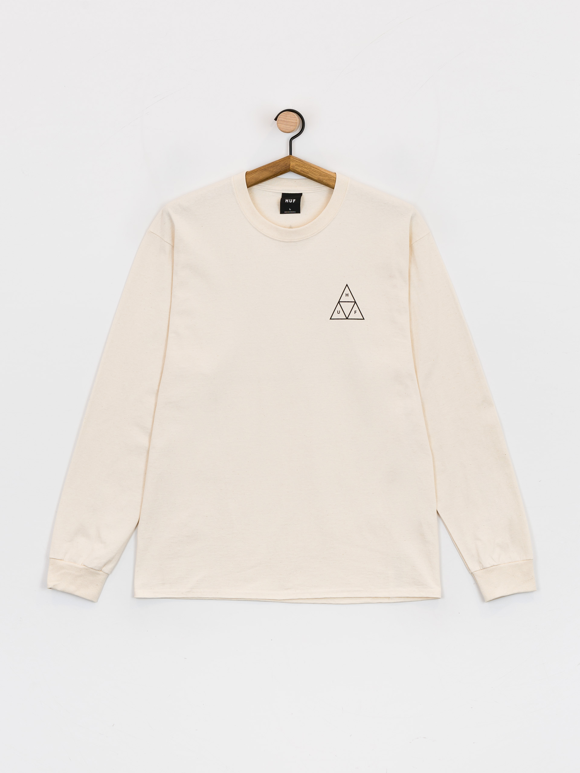 Longsleeve HUF Essentials Triple Triangle (natural)