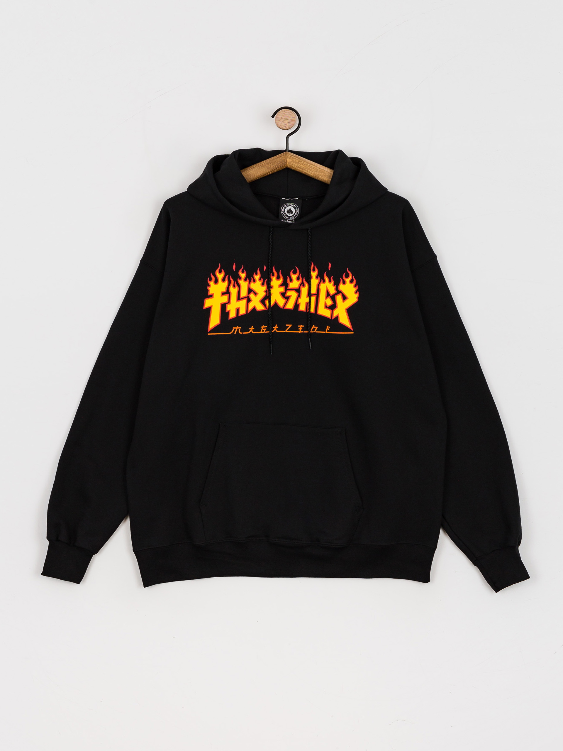 Bluza z kapturem Thrasher Godzilla Flame HD (black)