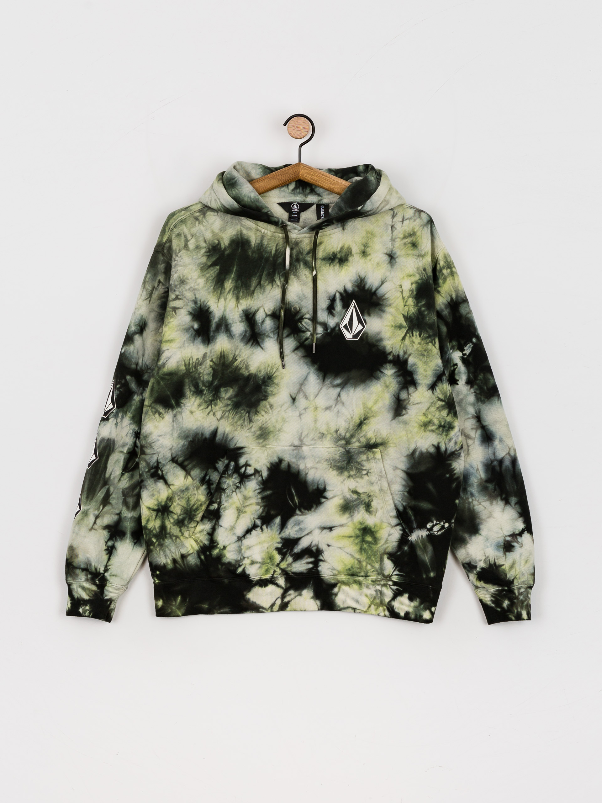Bluza z kapturem Volcom Iconic Stone Plus HD (lime tie dye)