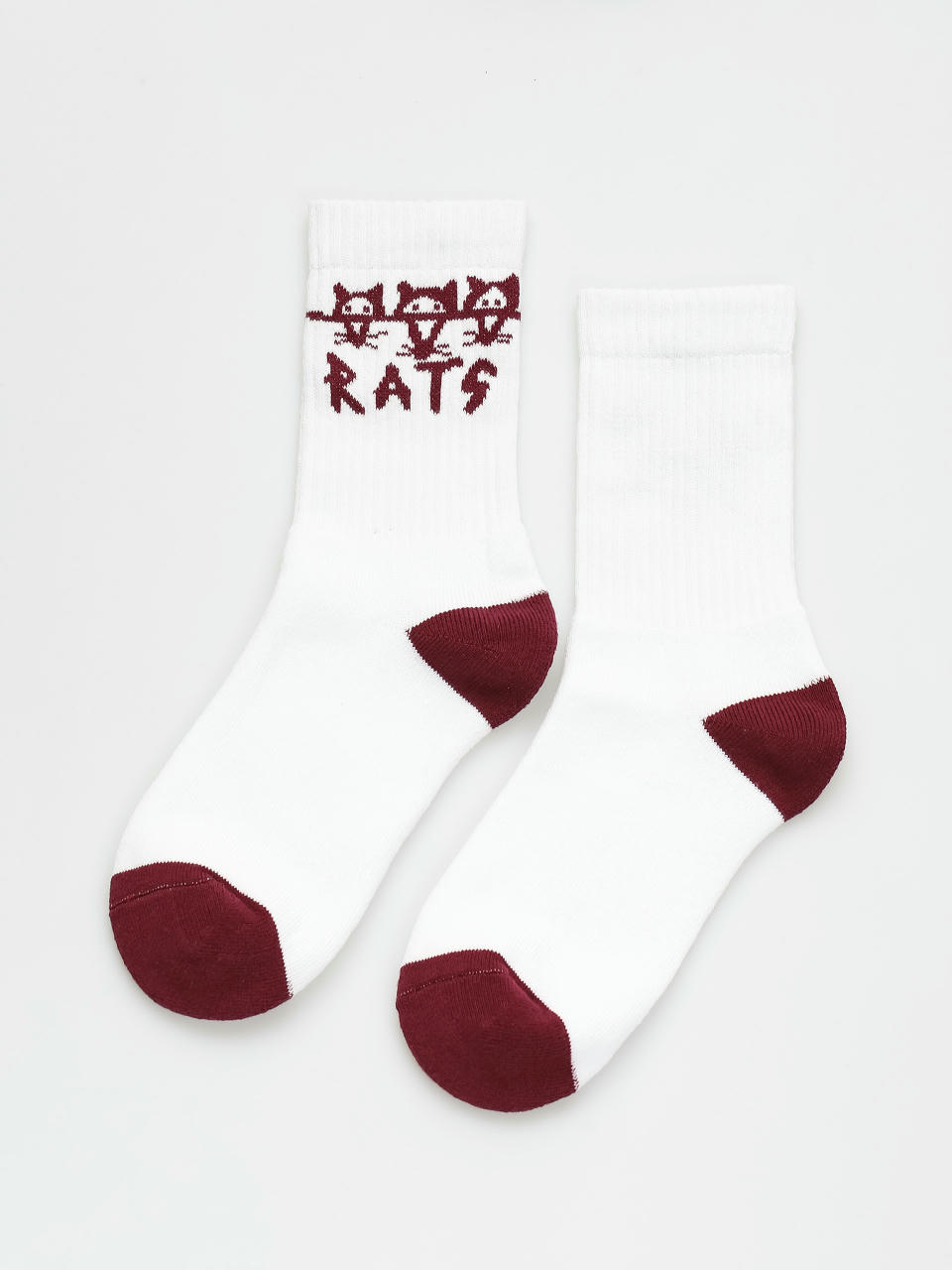 Skarpetki Malita Rats (white/burgundy)